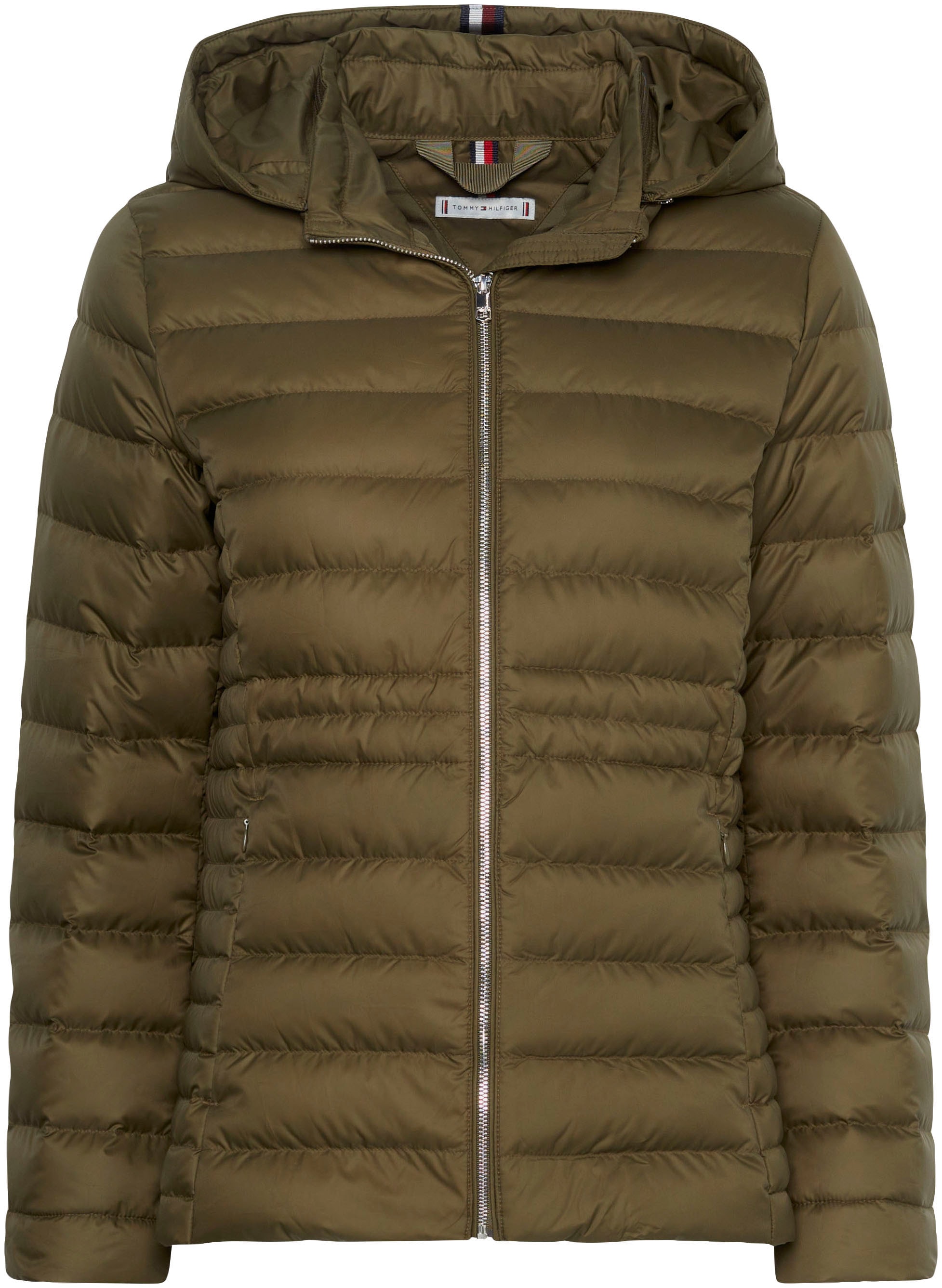 TOMMY HILFIGER Daunenjacke »FEMININE LW DOWN JACKET«, mit Kapuze, mit Tommy Hilfiger Markenlabel