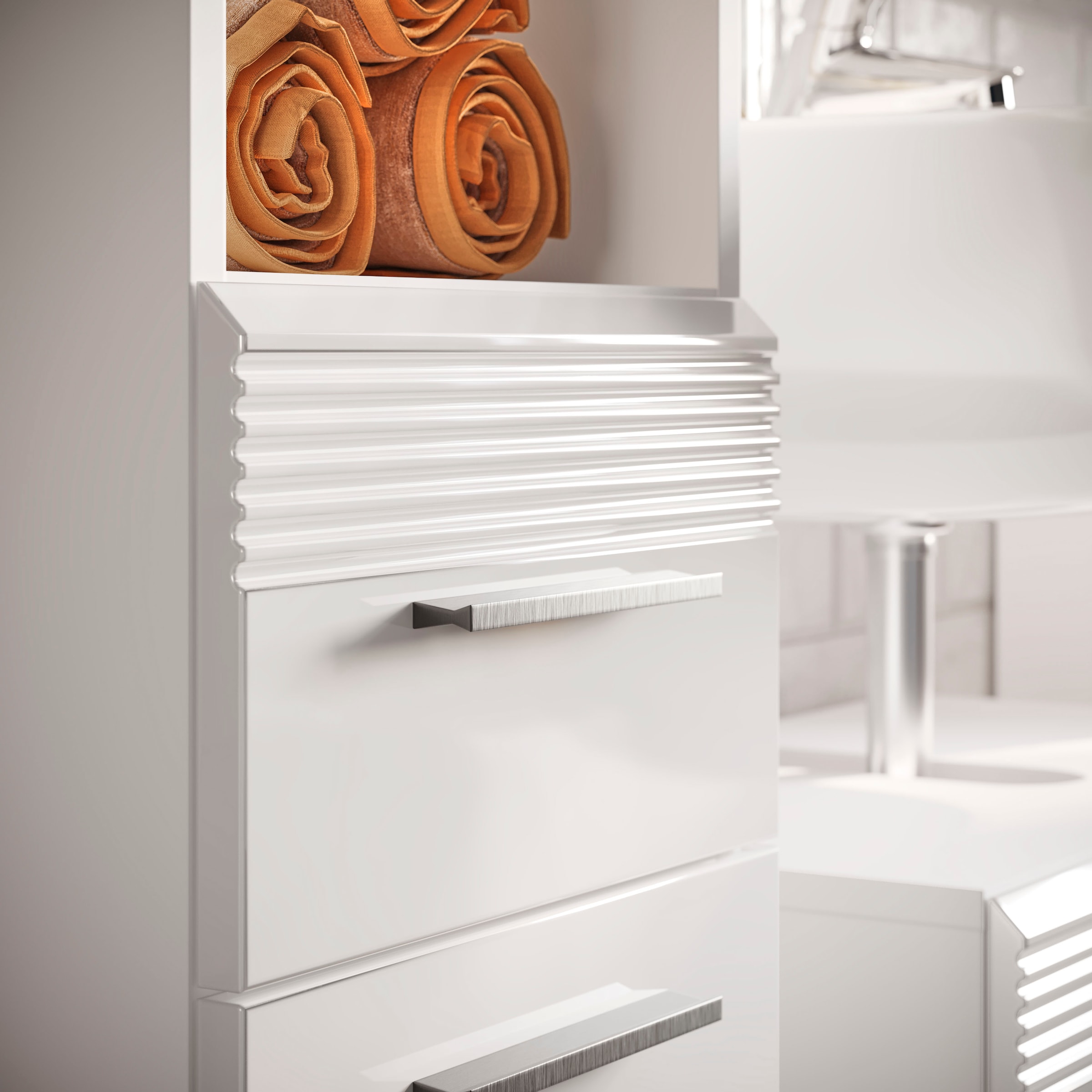 INOSIGN Badmöbel-Set »Malmö, 2 teilig, inklusive LED Beleuchtung, bestehend aus:«, (Set, 2 St.), Waschbeckenunterschrank, Spiegelschrank, LED Badaufsatzleuchte