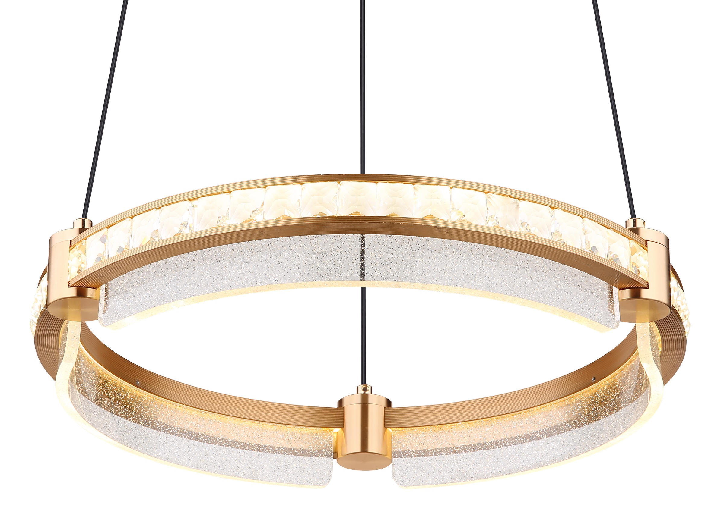 GLOBO LIGHTING Hängeleuchte »BLONDIE« LED-Modul 1 Stk. Hängeleuchte Gold, Kristalle/Acryl klar, dimmbar, LED 36W
