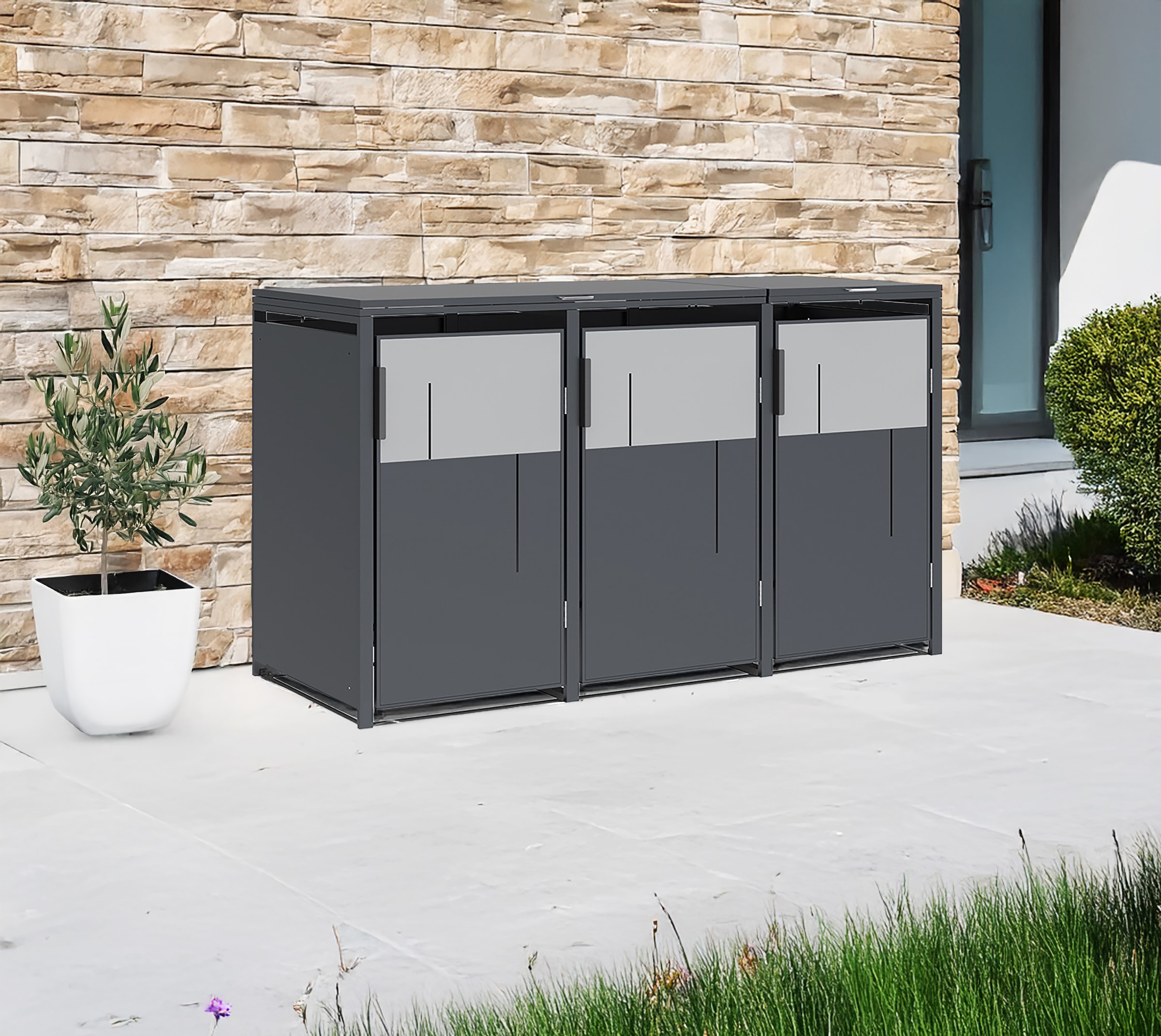 WESTMANN Mülltonnenbox »Tonus 3« BxTxH: 198x80x116 cm, für 3x240 L Mülltonnen