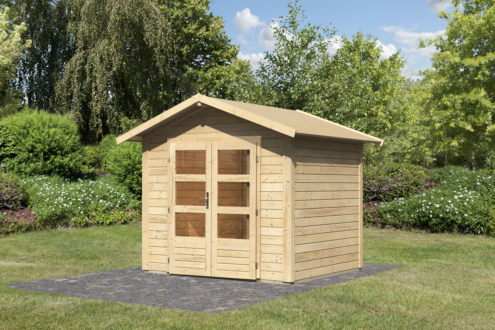 Karibu Gartenhaus "Talkau 3 aus naturbelassenem Fichtenholz" Grundfläche: 8,4m², aus naturbelassenem Fichtenholz, Made in Germany