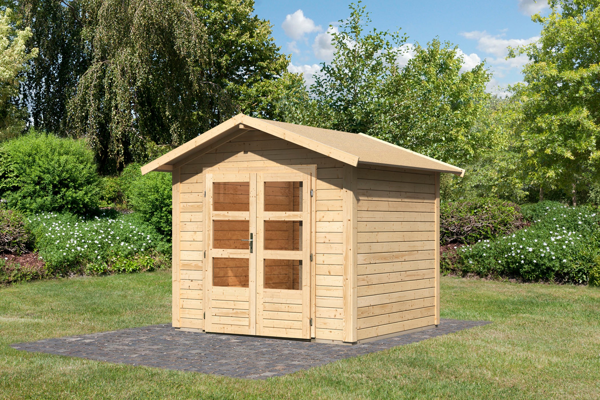 Karibu Gartenhaus "Talkau 3 aus naturbelassenem Fichtenholz", Grundfläche: günstig online kaufen