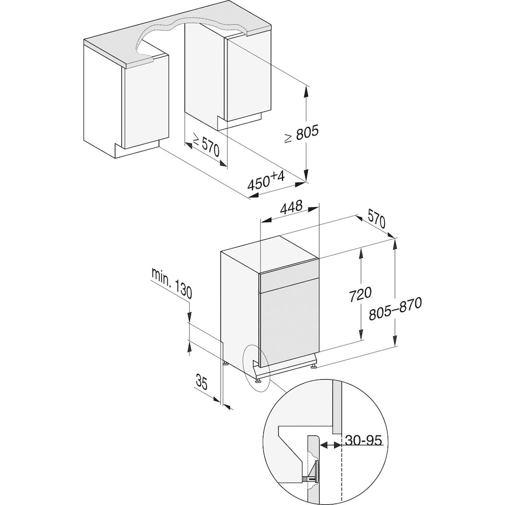 Miele Unterbaugeschirrspüler, G 5640 SCU SL, 6 l, 9 Maßgedecke