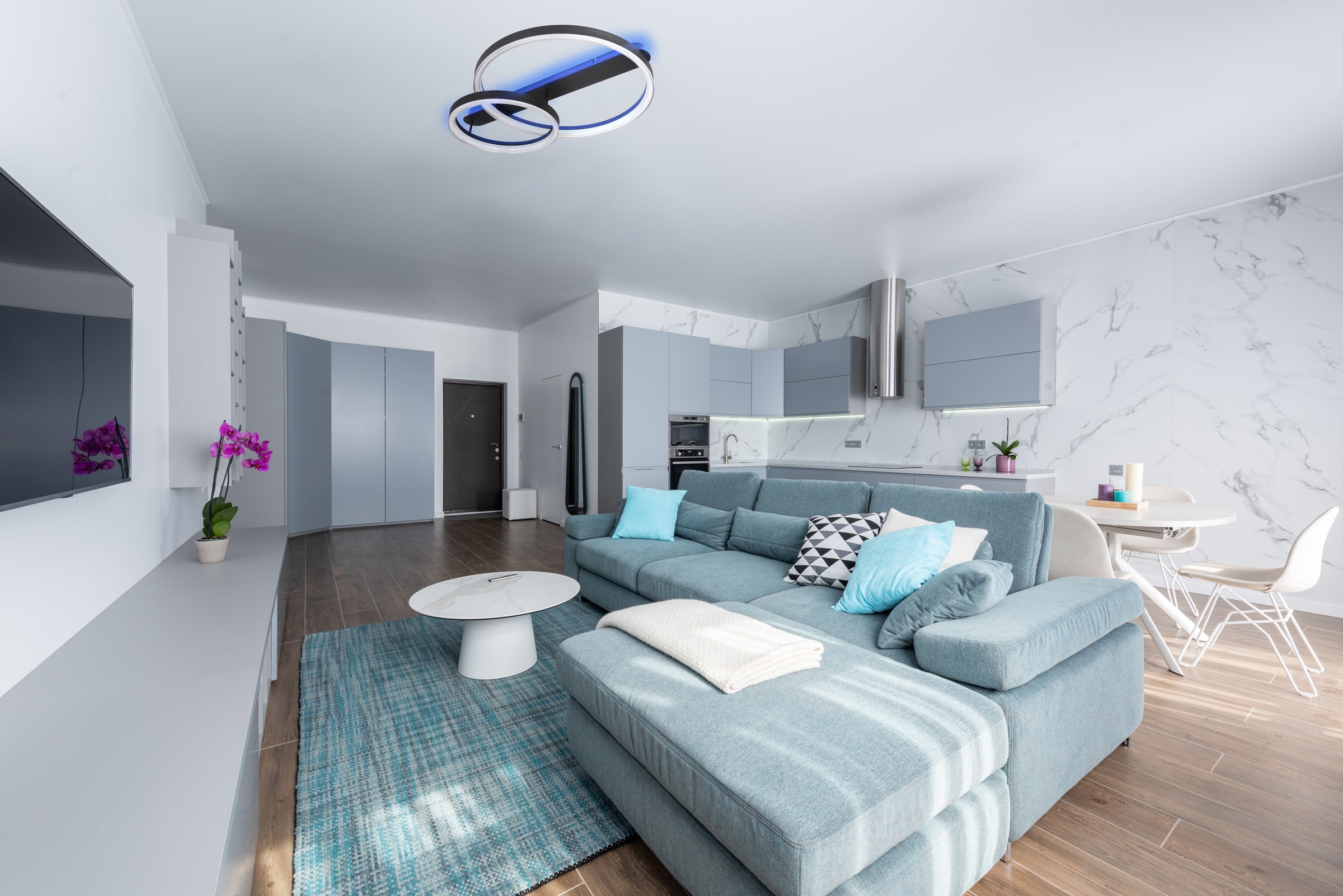 GLOBO LIGHTING Deckenleuchte »AUGUSTO« LED-Modul 1 Stk. Deckenlampe Wohnzimmer-Leuchte Schlafzimmer-Leuchte Flur Küche