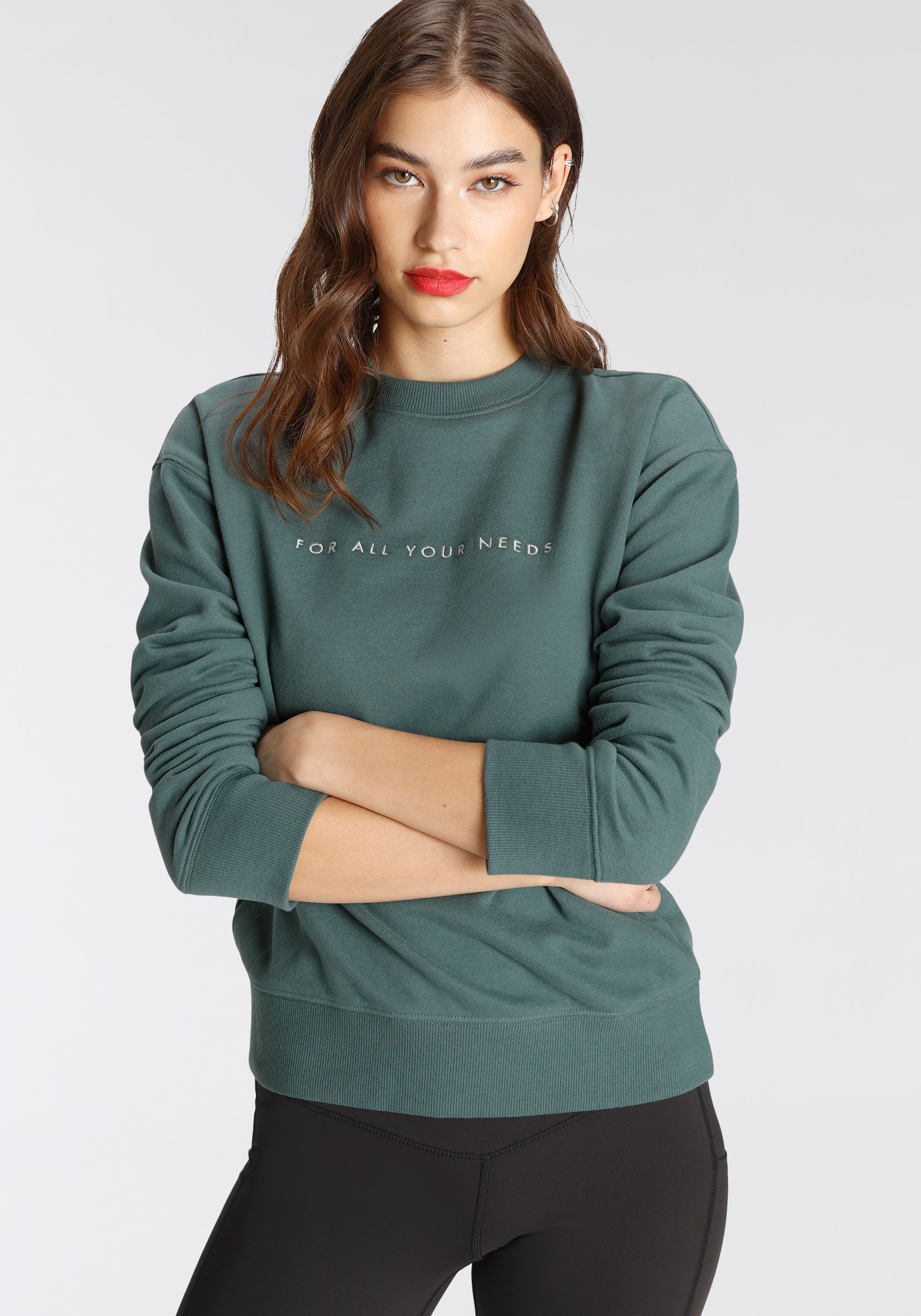 FAYN SPORTS Sweatshirt »Crew Neck«, mit Logostickerei