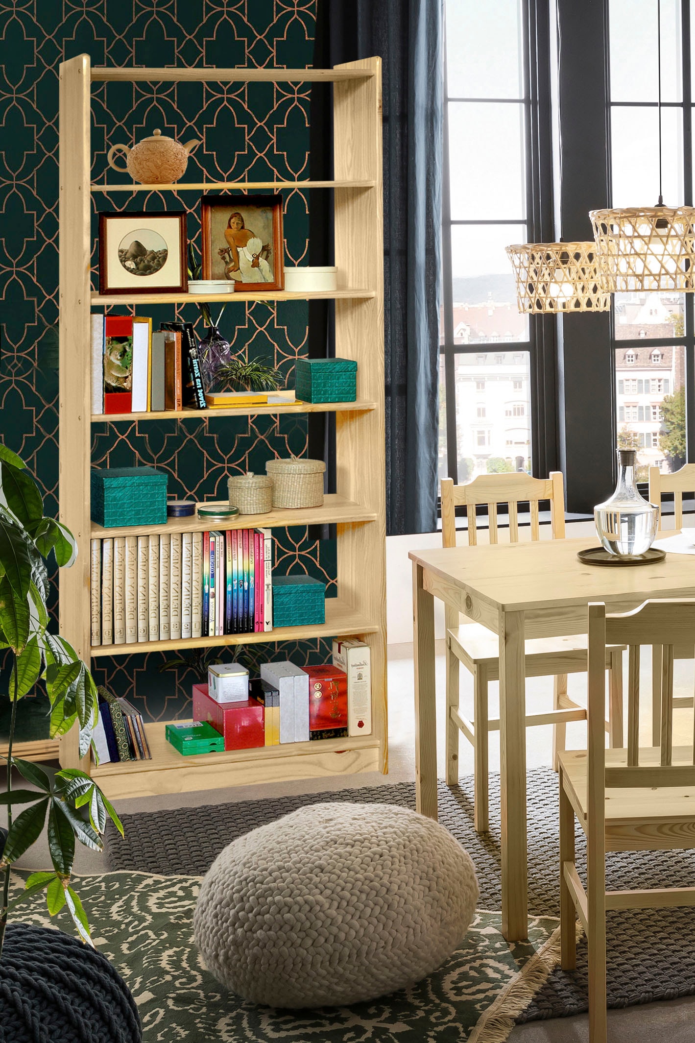 Home affaire Bücherregal 1 tlg. gefertigt aus massivem Kiefernholz günstig online kaufen