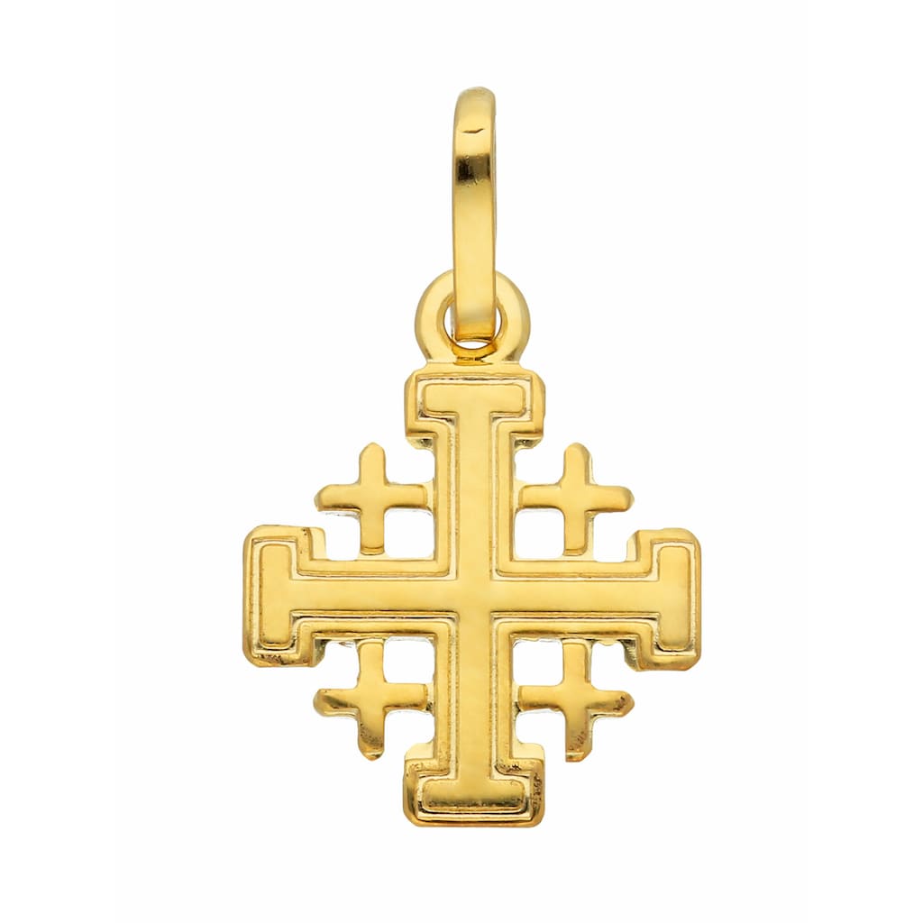Adelia´s Kettenanhänger »585 Gold Kreuz Anhänger Jerusalem«