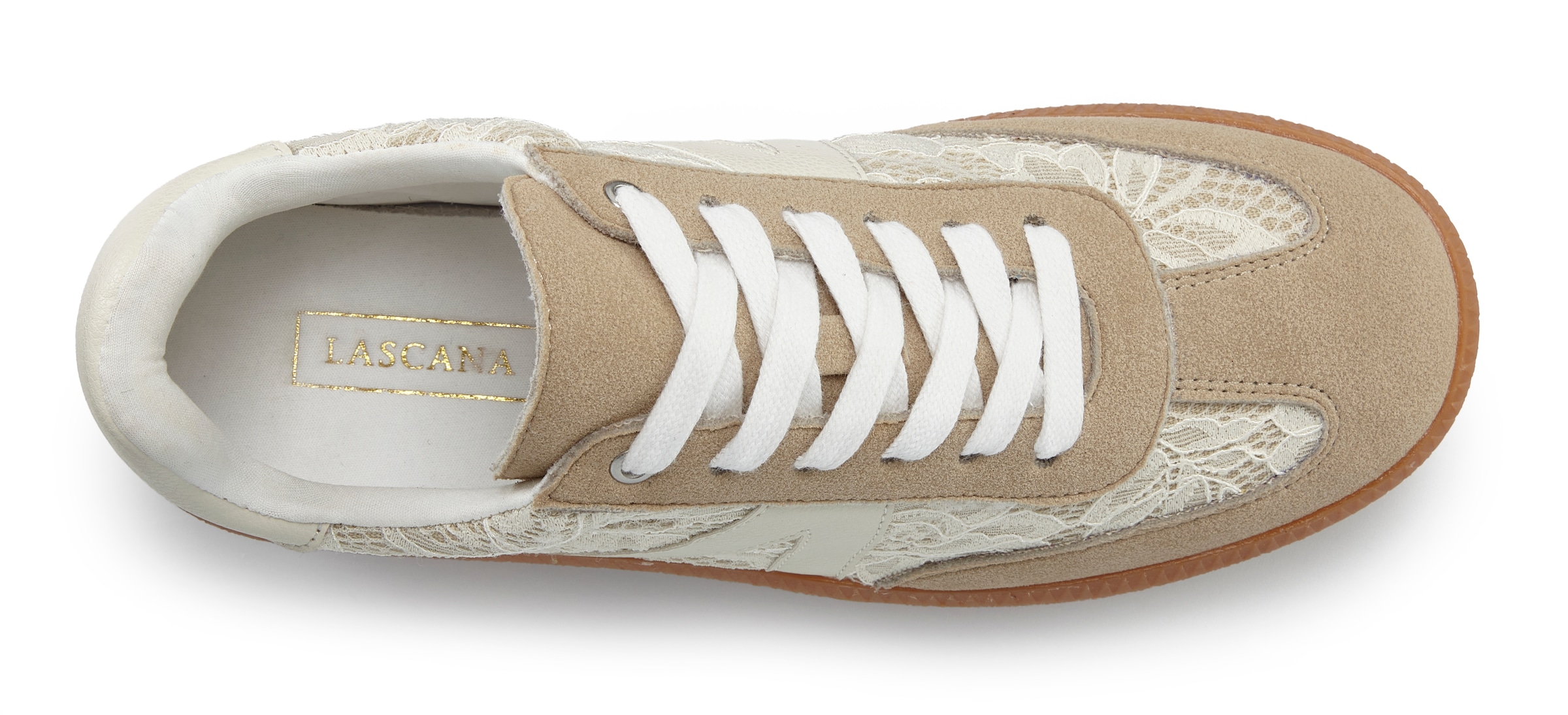 LASCANA Sneaker, Schnürhalbschuhe, Freizeitschuhe mit Spitzen-Einsatz