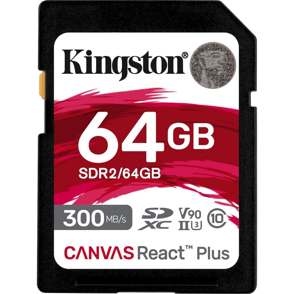 Kingston Speicherkarte »Canvas React Plus SD 64GB«, (Class 10 300 MB/s Lesegeschwindigkeit)