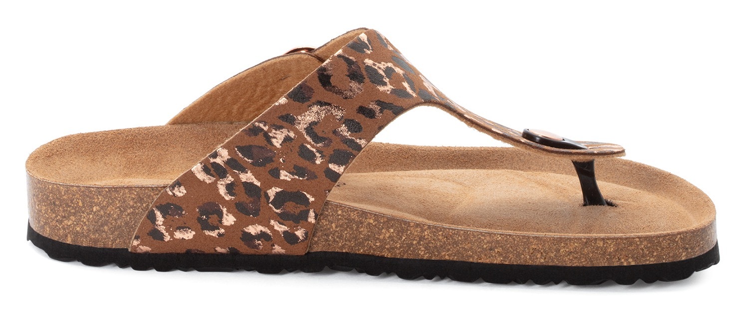 Zehentrenner TAMARIS "CORRA", Damen, Gr. 37, cognac, leo, Gummi, Lederimitat, Schuhe Zehentrenner, Sommerschuh, Schlupfschuh mit angenehmen Zehensteg 2