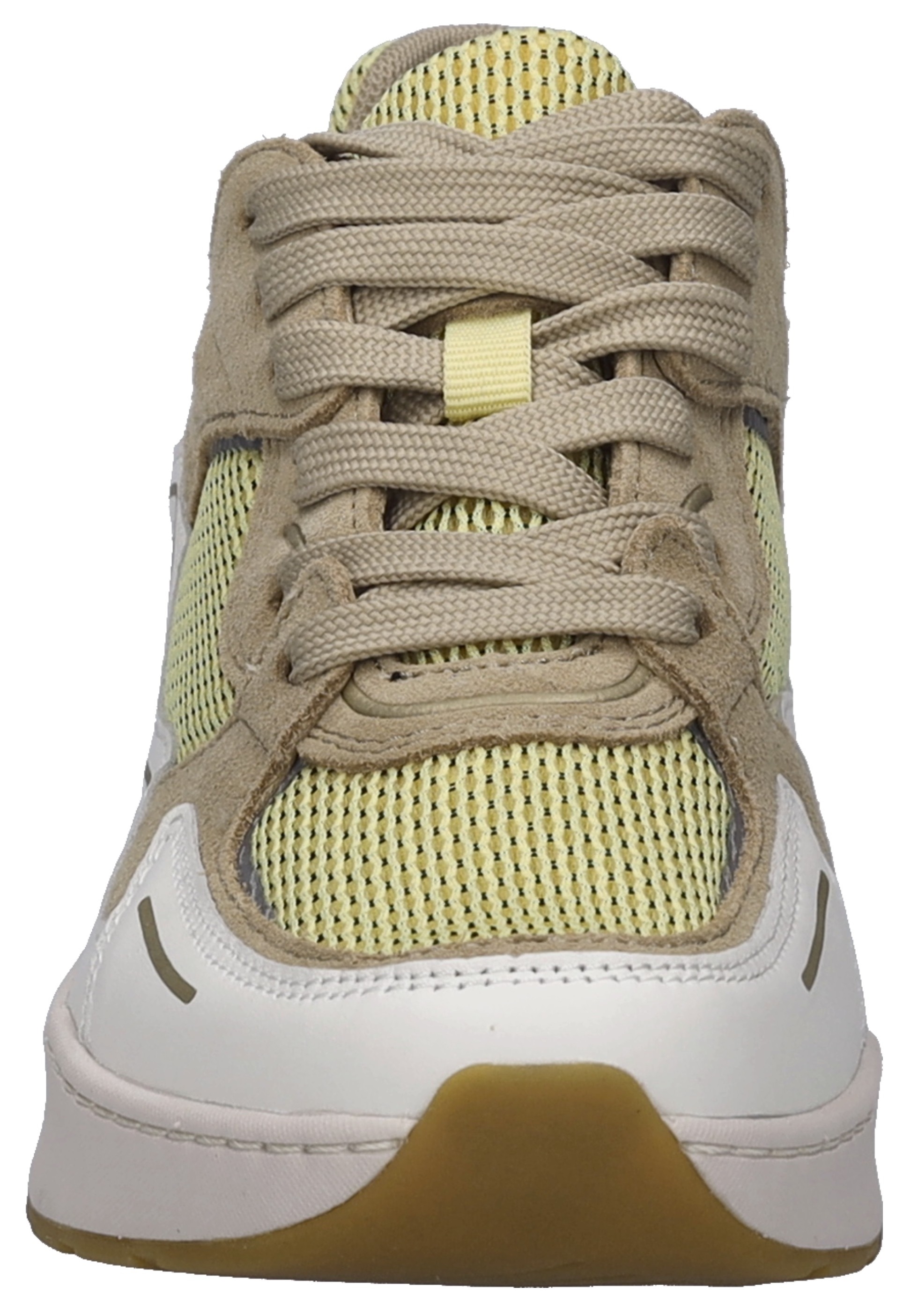 Keilsneaker JOSEF SEIBEL "Lissi 13", Damen, Gr. 39, braun (weiß, gelb, hellbraun), Leder, Textil, kontrastfarbene Details, Schuhe, Sportschuh, Freizeitschuh, Schnürschuh mit Plateau und Keilabsatz 6