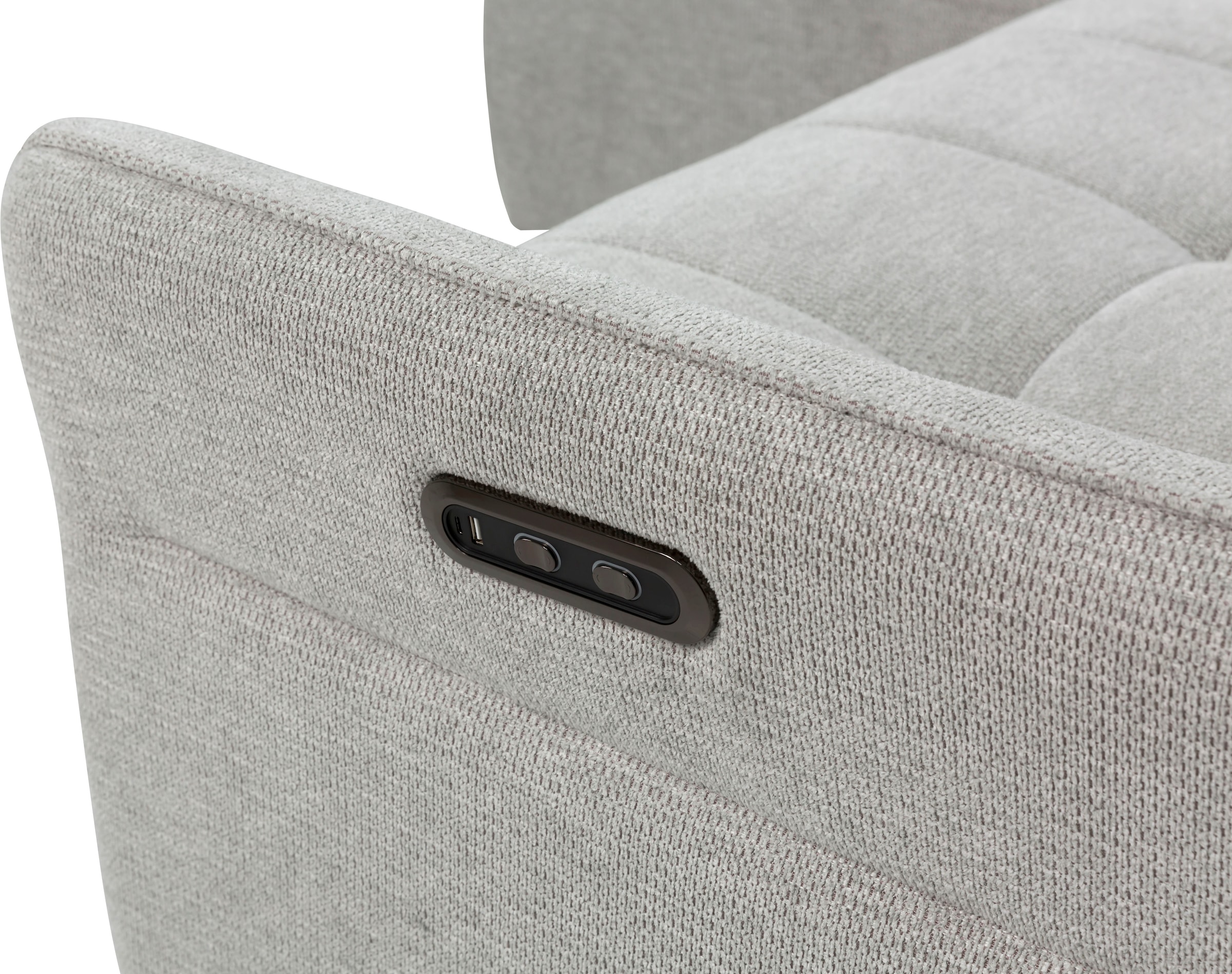 INOSIGN Ecksofa »DENIO 3-Sitzer, L-Form (Breite 209cm), elektr. Relaxfunktion, USB-A/C«, Liegefunktion durch Recliner, Federkernpolsterung