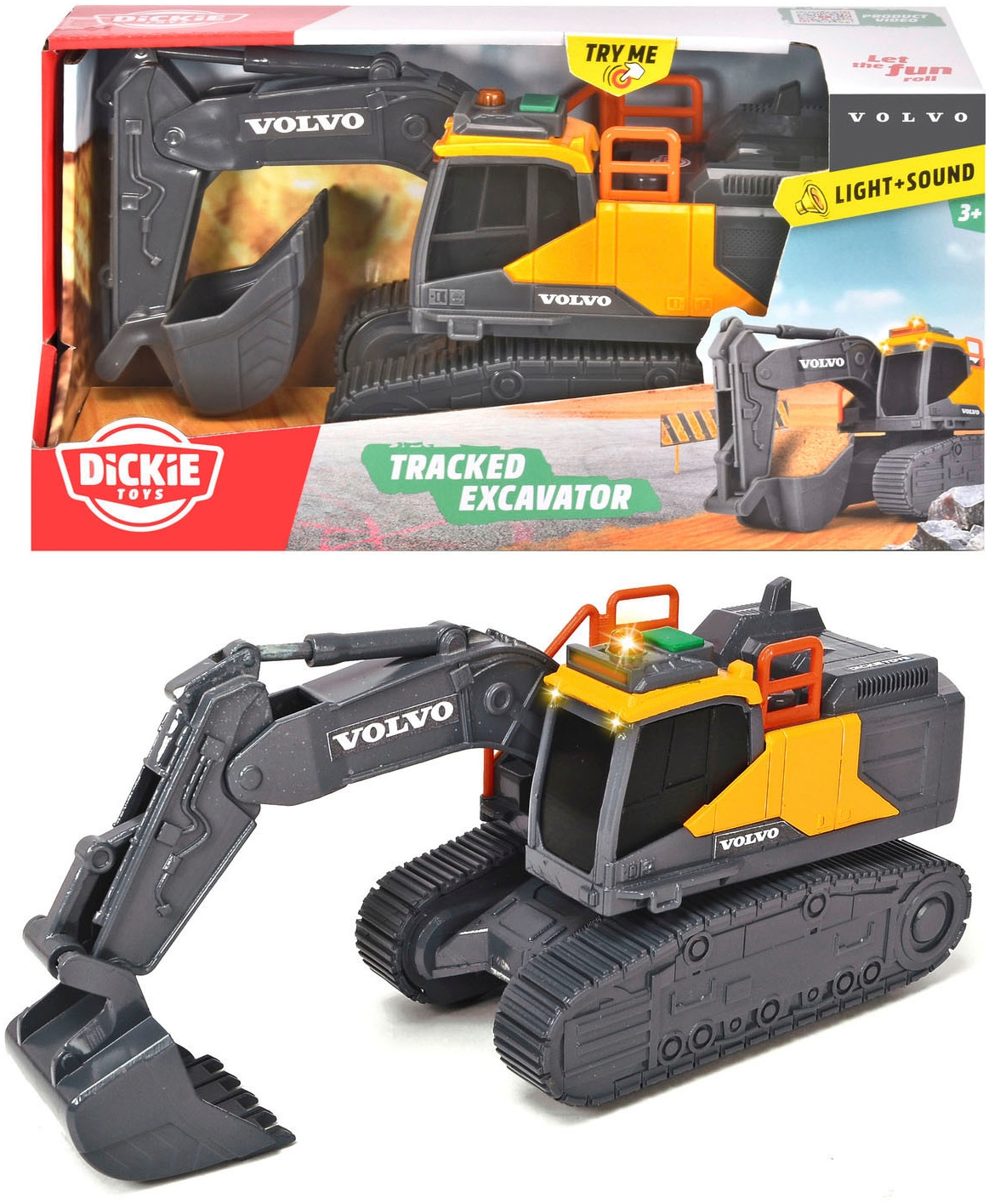 Dickie Toys Spielzeug-Bagger »Volvo Tracked Excavator«, mit Licht und Sound