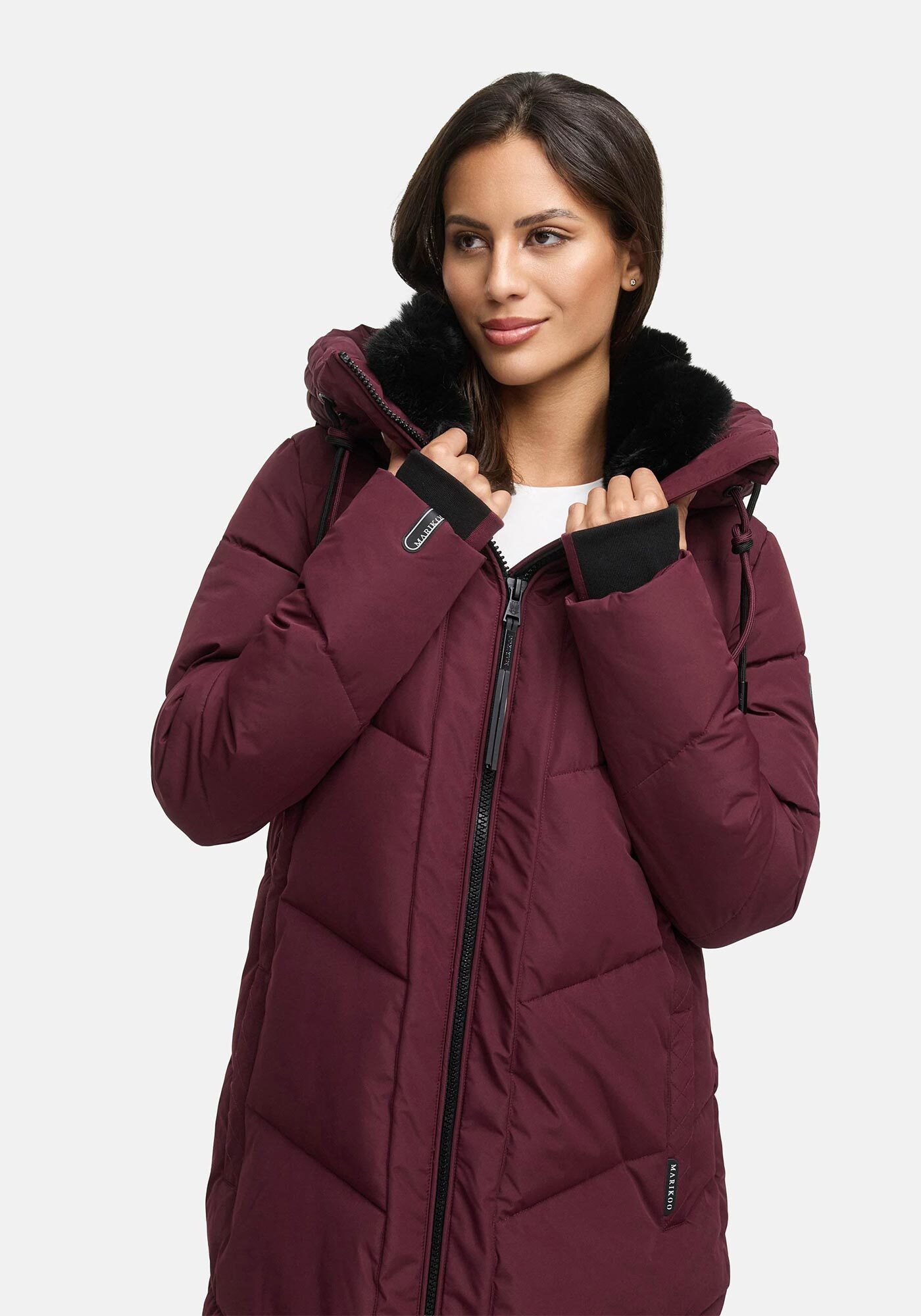 Marikoo Winterjacke "Nadaree XVI" Stepp Mantel mit großer Kapuze günstig online kaufen