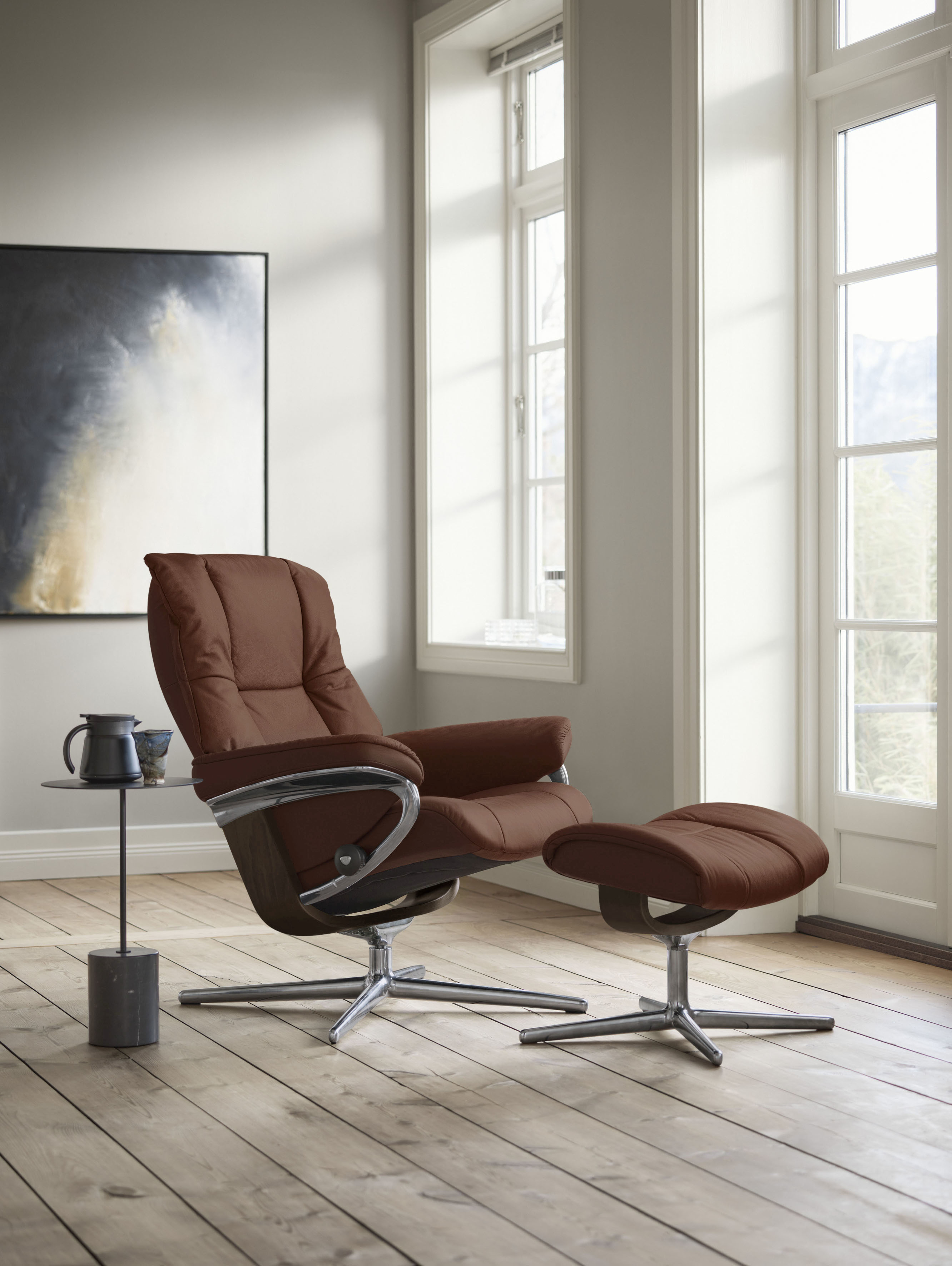 Stressless Relaxsessel "Mayfair" mit Cross Base, Größe S, M & L, Holzakzent Braun