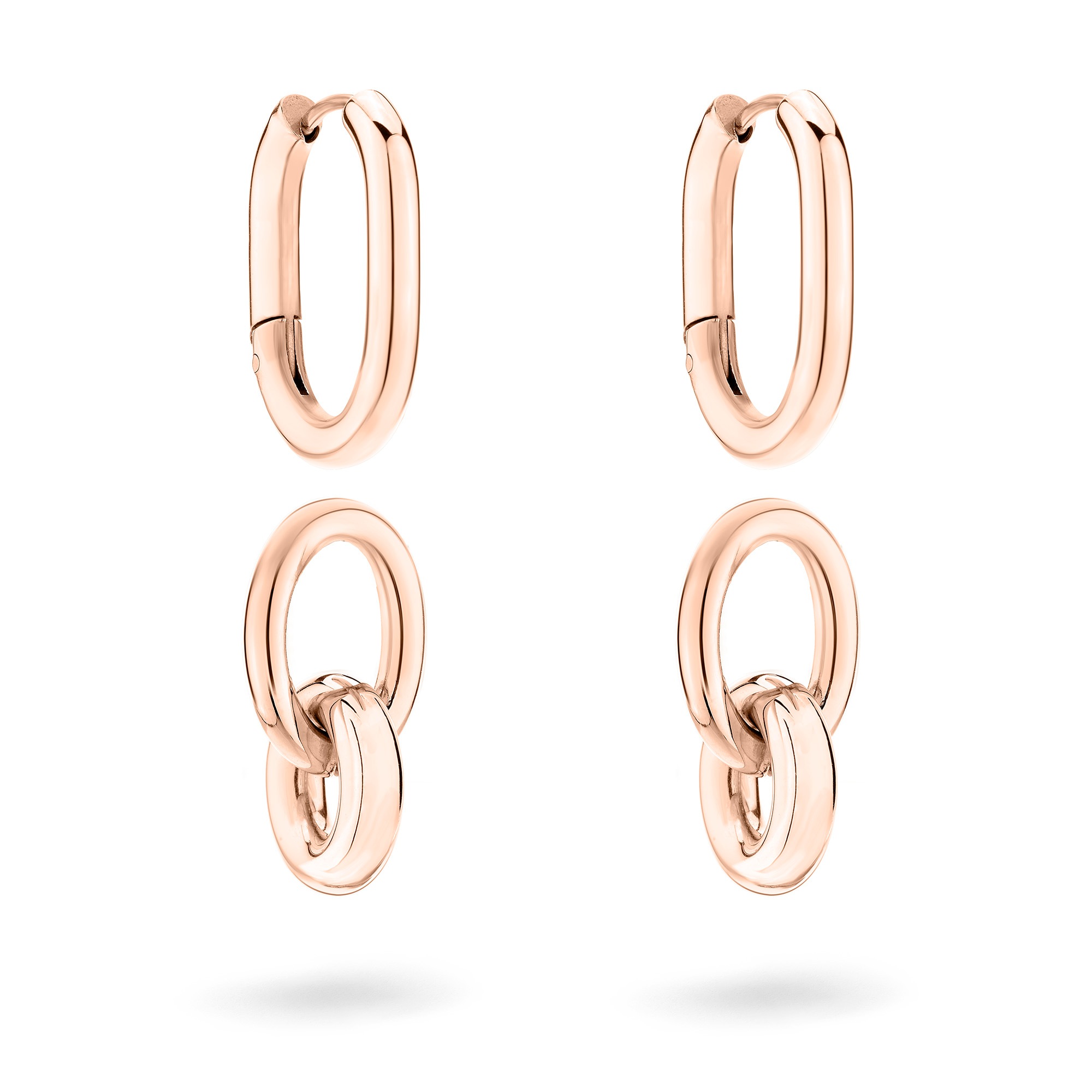 Liebeskind Berlin Paar Creolen »Schmuck Geschenk Edelstahl Ohrringe Modern Knot«, Einhänger abnehmbar