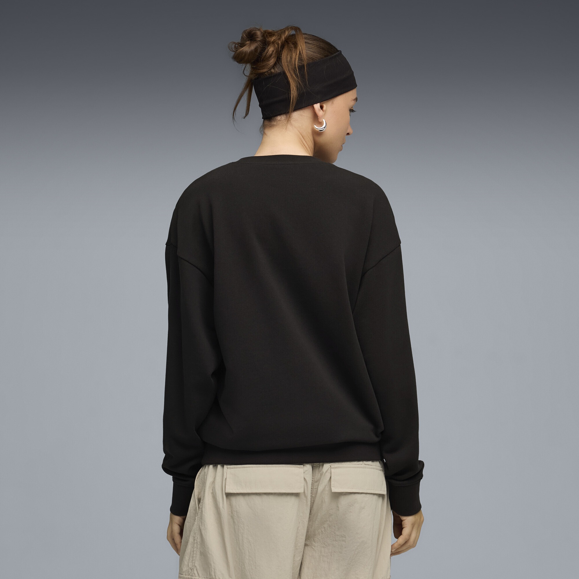 Puma Essentials Elevated Crewneck Sweatshirt Women's Black XS 2