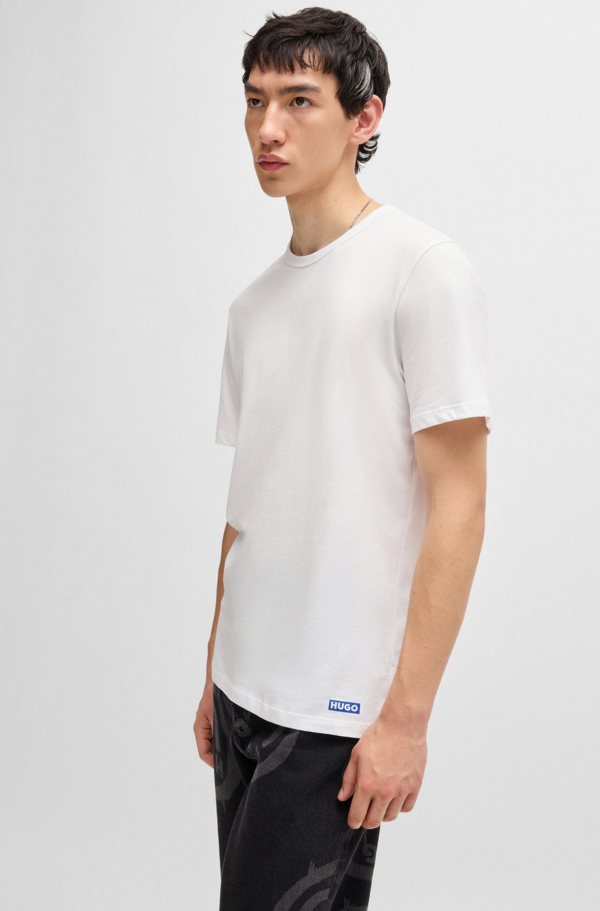 HUGO Blue T-Shirt »BLUE3_Naolo«, (Packung, 2 tlg.), mit kleinem Label am Saum