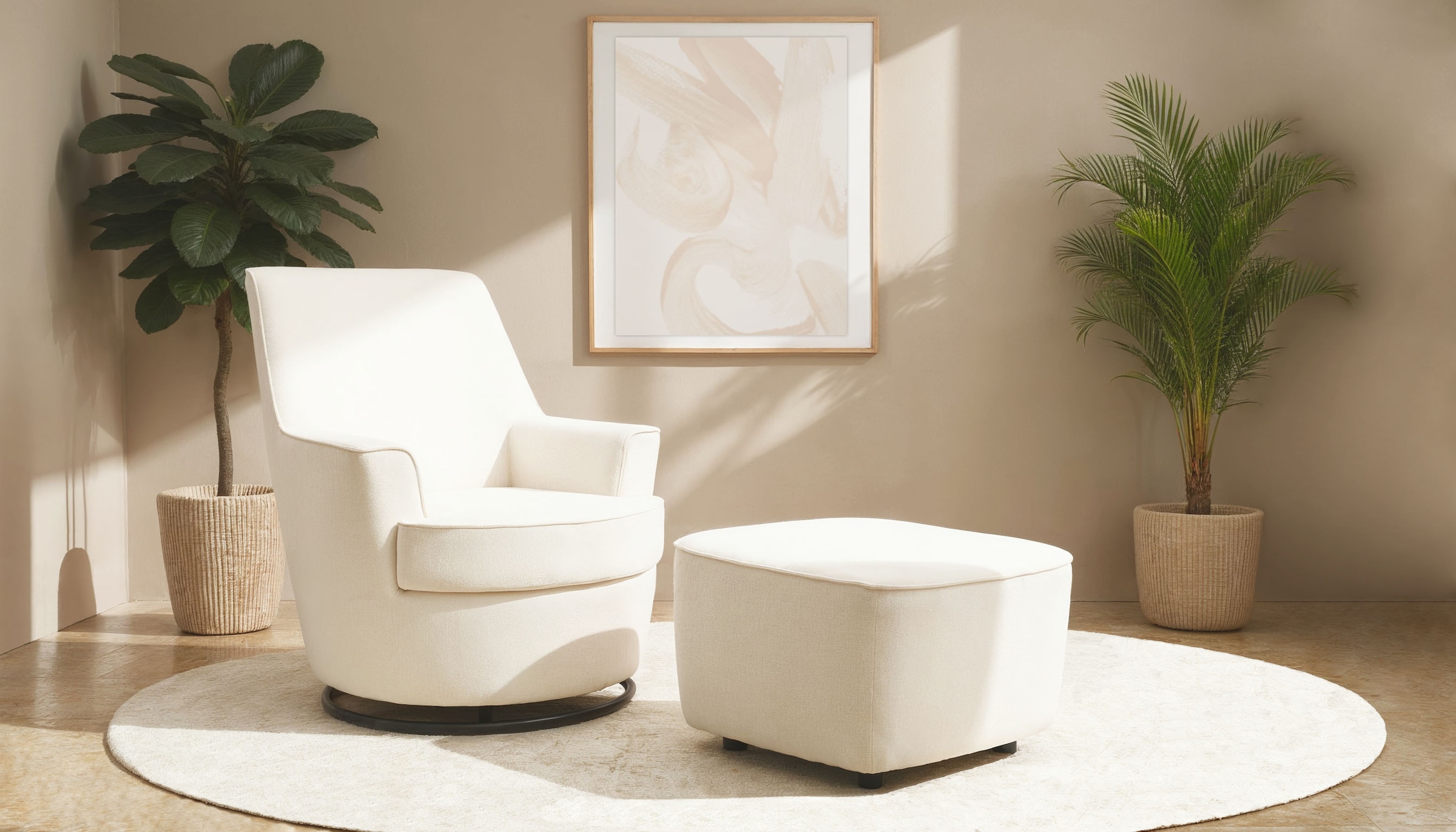 Home affaire Drehsessel "HETTY, Drehsessel mit Wippfunktion und Hocker; Les günstig online kaufen