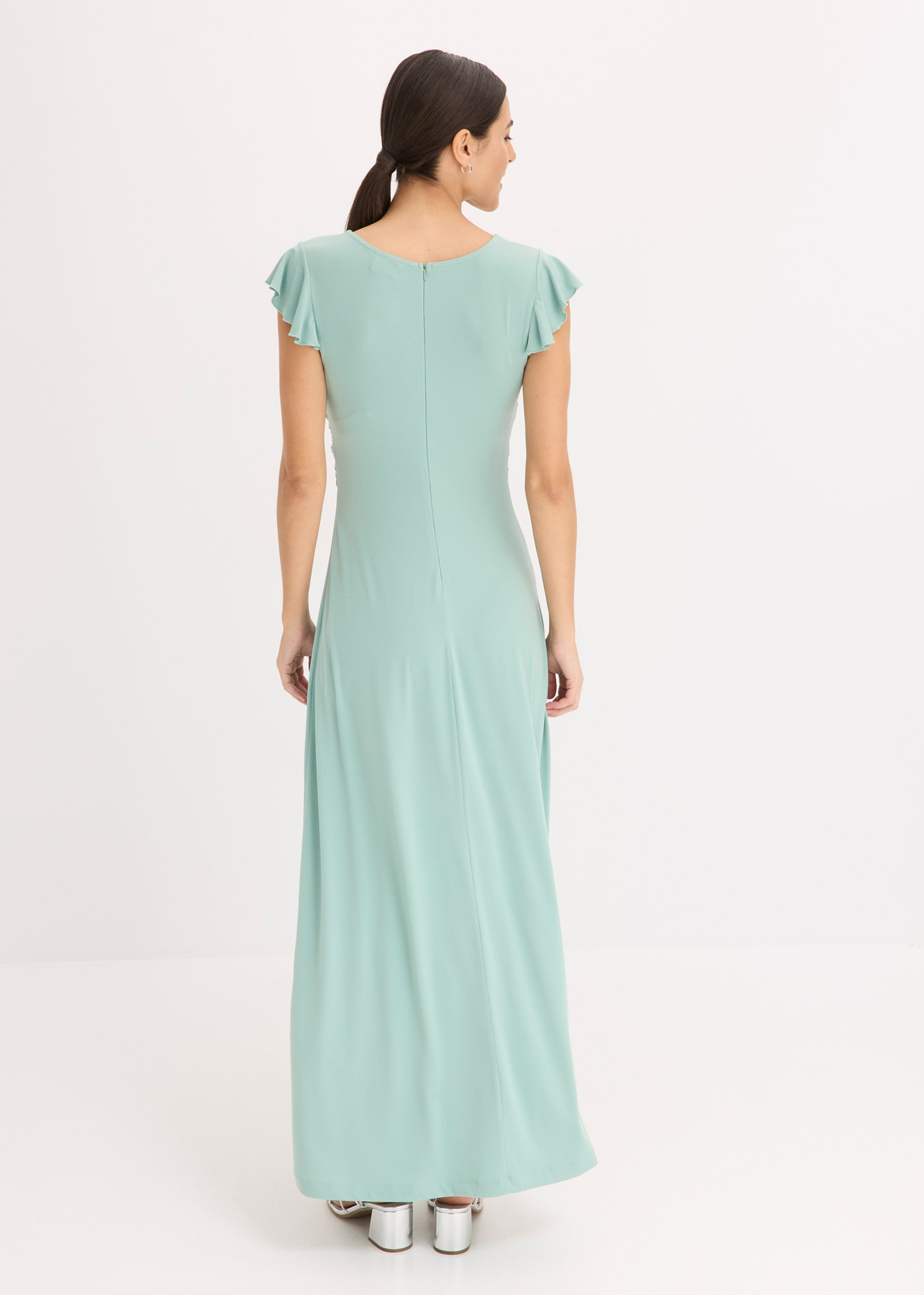 bonprix Maxikleid für festliche Anlässe, mit kurzem Arm und Mini-Flügelärme günstig online kaufen