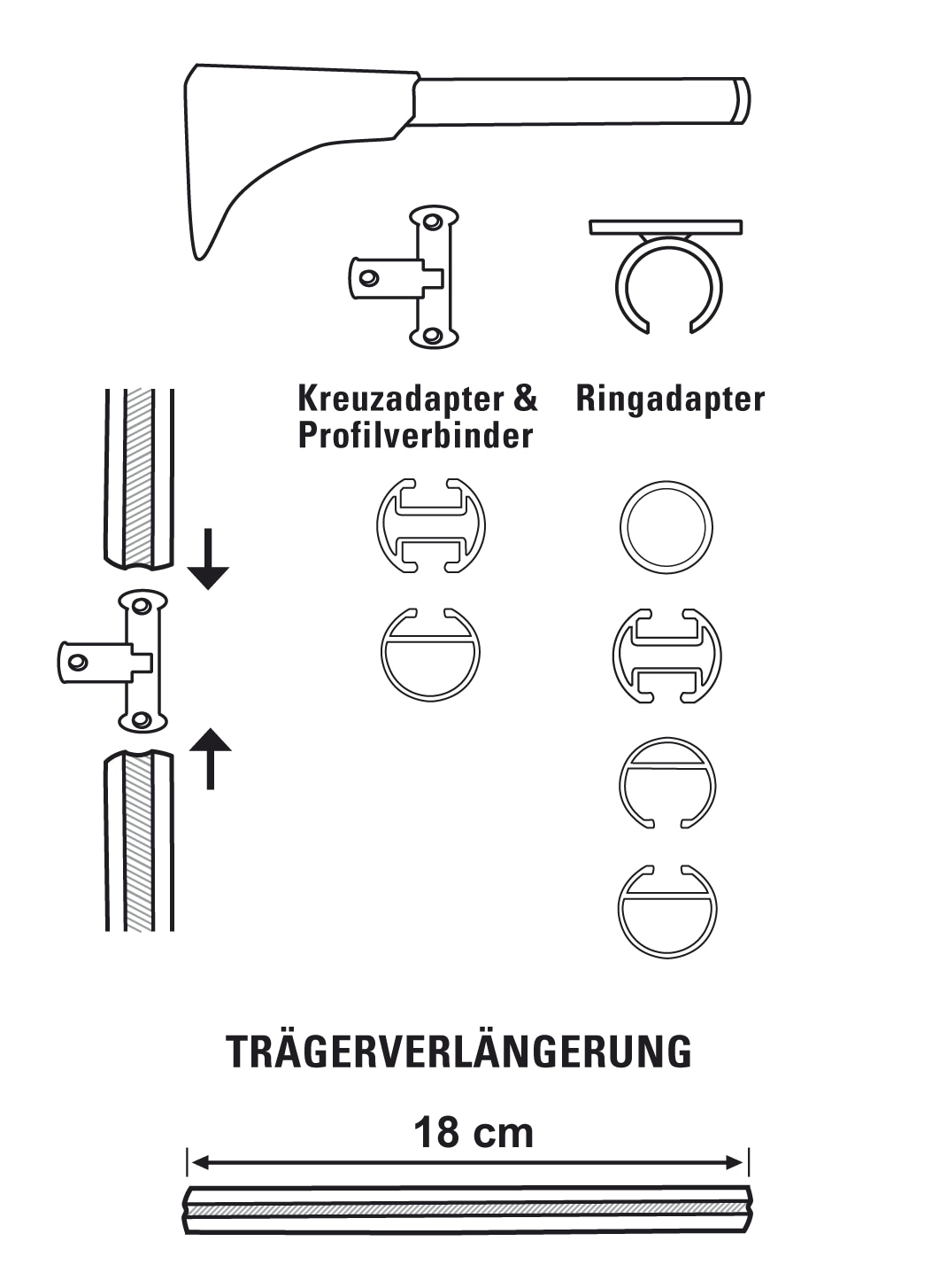 GARDINIA Träger »Universal Wandträger für Gardinenstangen«, (1 St.), Serie Einzelprogramm Chicago Ø 20 mm