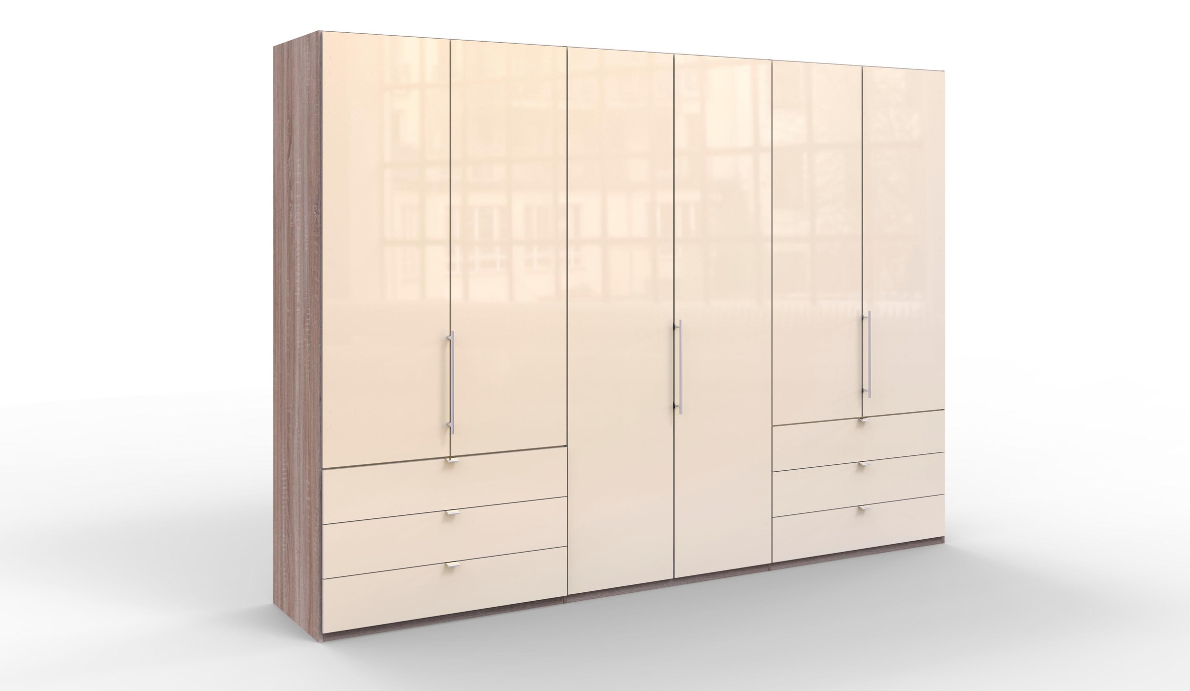 WIEMANN Falttürenschrank »Loft, in stilvoller Optik, Made in Germany«, widerstandsfähige Glasfronten, geräuscharme Türen, mit Panoramaöffnung