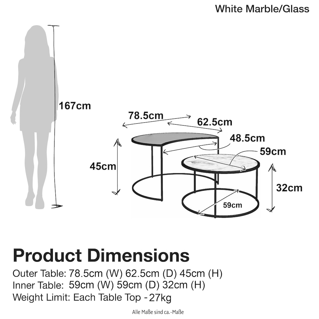 Dorel Home Couchtisch »Moon«, (2 St.)