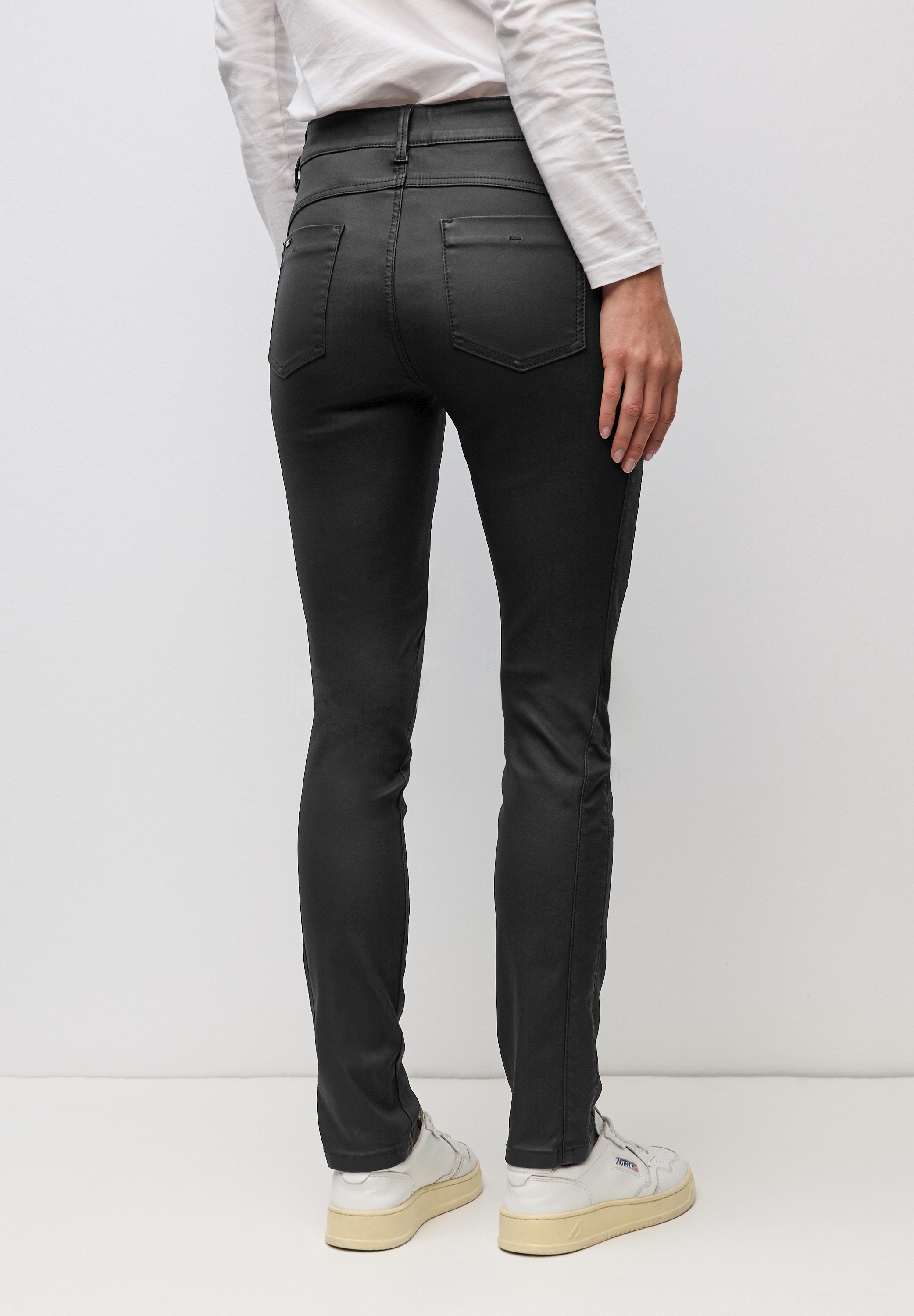 Stoffhose STREET ONE, Damen, Gr. 44, Länge 30, schwarz, Stoff, 79% Viskose, 18% Nylon, 3% Elasthan, unifarben, comfort fit normal, Hosen Stoffhose 2