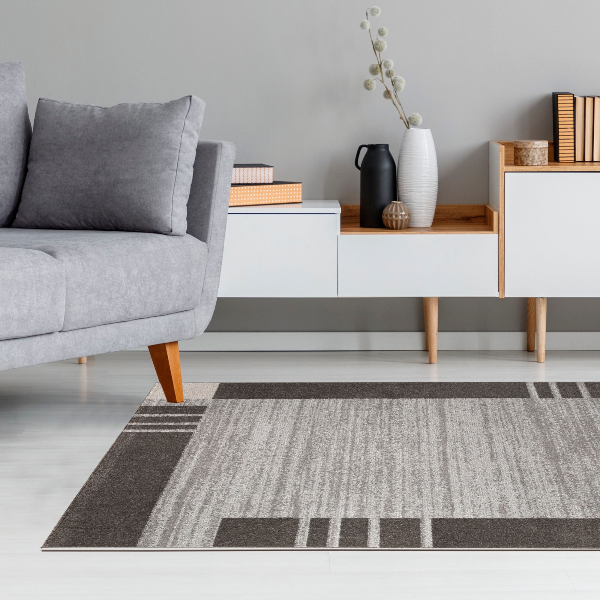 Andiamo Teppich »Sant Jordi« rechteckig 7 mm Höhe Kurzflor, modernes Design, mit Bordüre