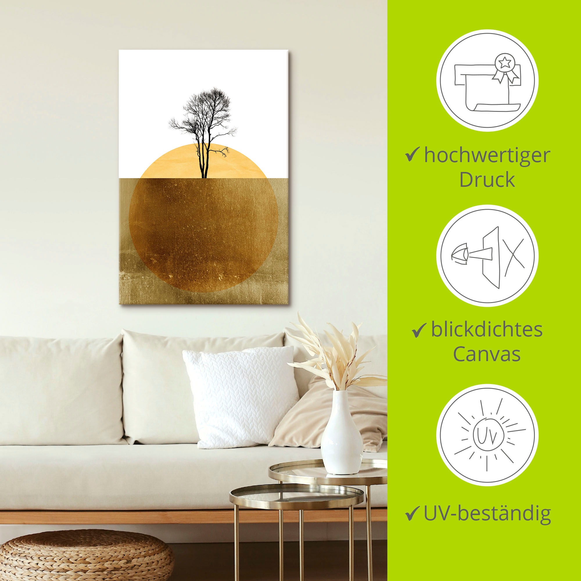 Artland Wandbild »Goldener Ozean« Meer Bilder 1 Stk. tlg. als Alubild, Outdoorbild, Leinwandbild, Poster in verschied. Größen