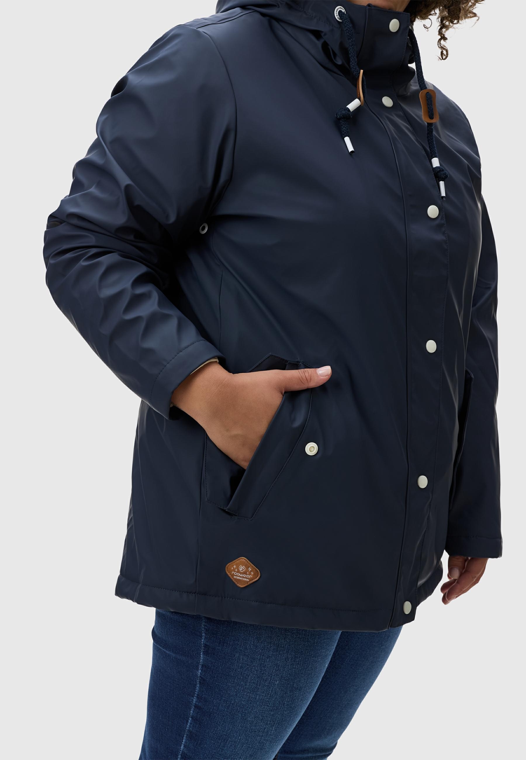 Ragwear Regenjacke »Marge«, mit Kapuze, warm gefütterter Damen Winter Regenmantel