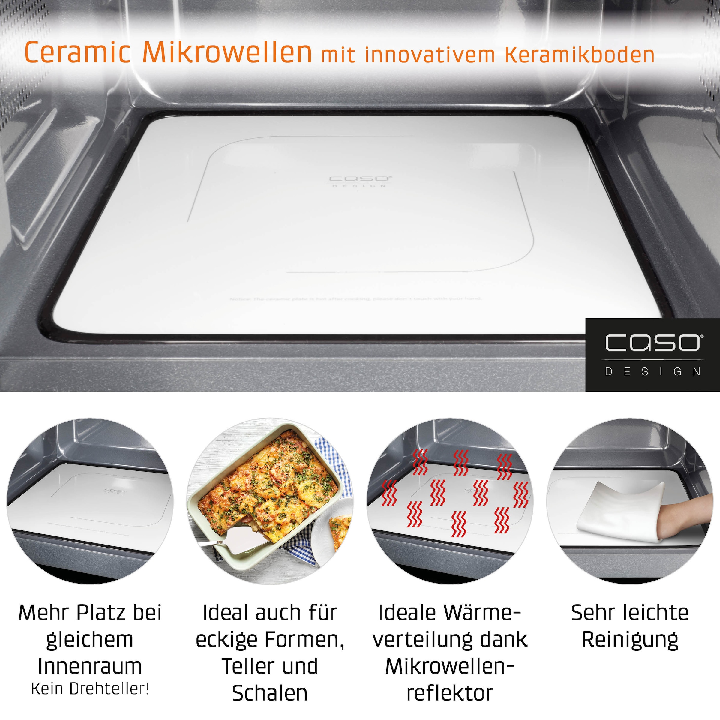 Caso Mikrowelle »3329 MG 25 Ecostyle Ceramic«, Mikrowelle-Grill, 1200 W
