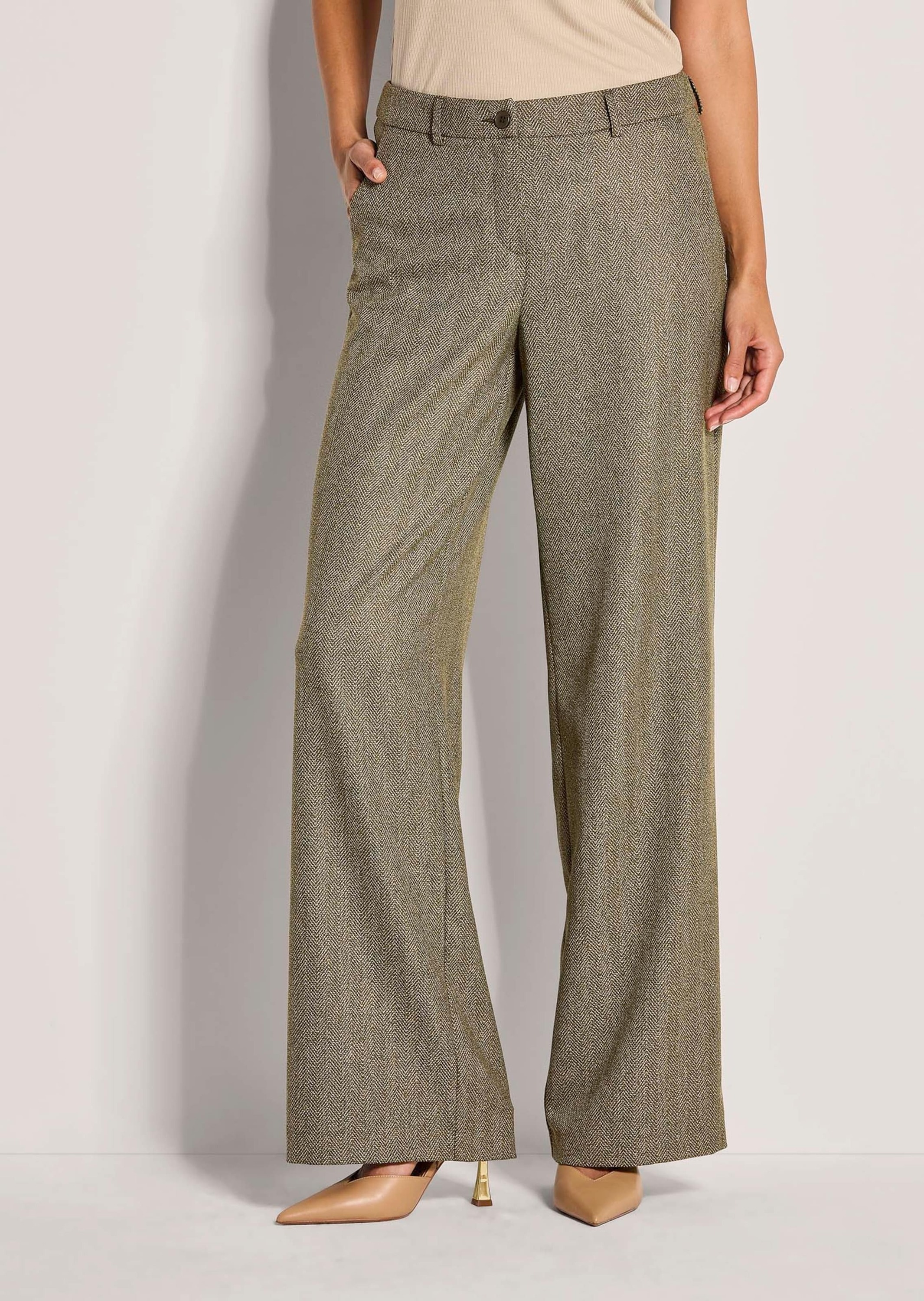 Thumbnail - MADELEINE Stoffhose "Hose Palazzohose im Fischgratdesign"