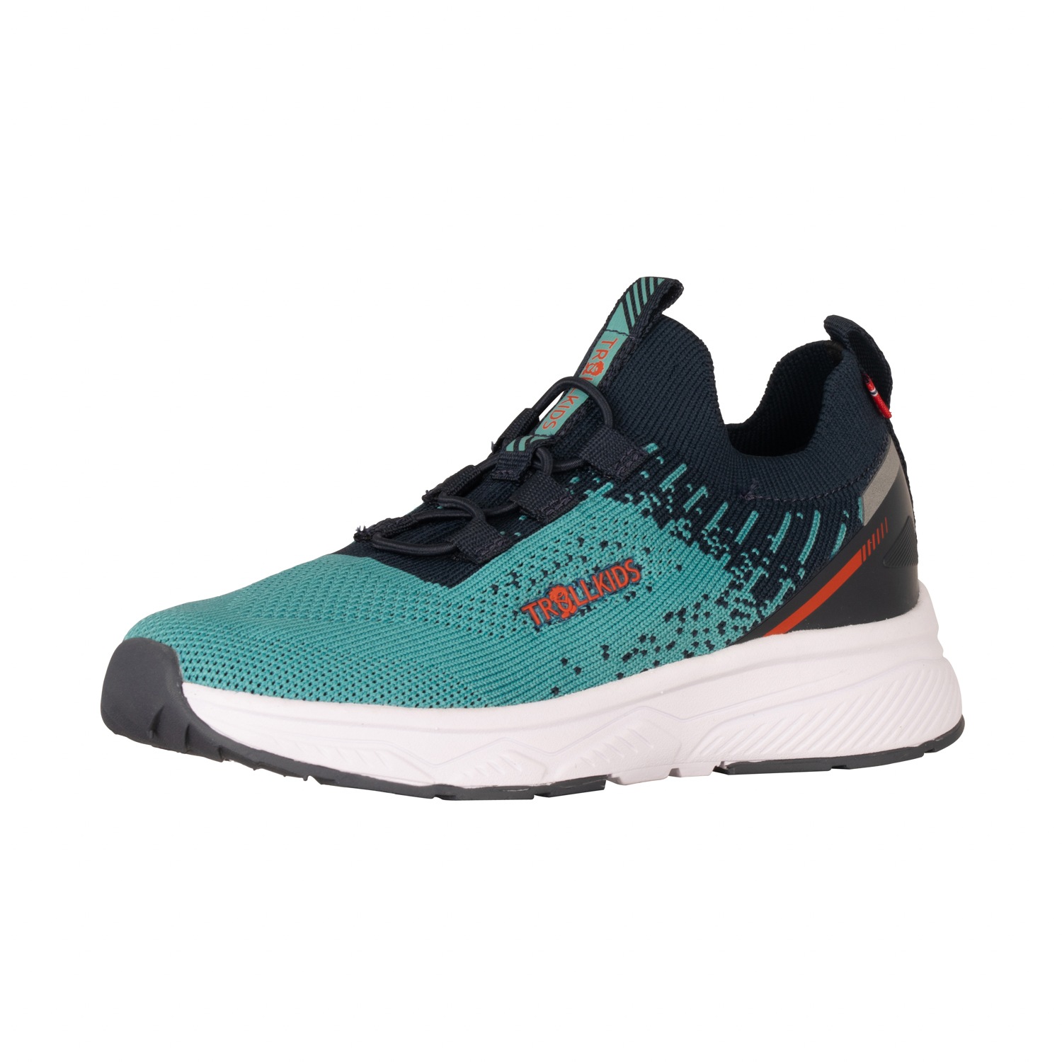 Slip-On Sneaker TROLLKIDS "KIDS BALESTRAND SNEAKER", Mädchen, Gr. 34, dusty turquoise, schwarz navy, glow orange, Synthetik, Schuhe
