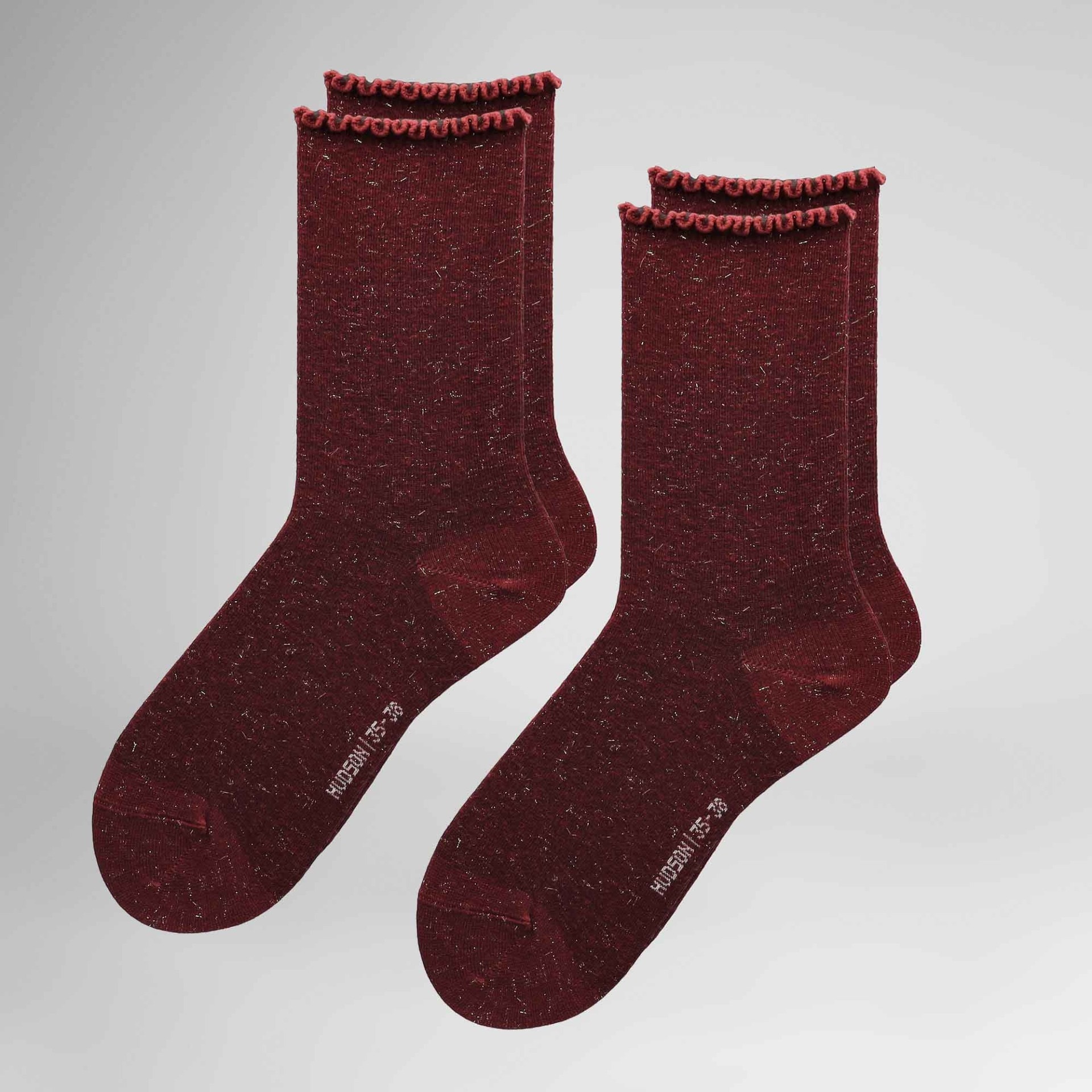 Hudson Socken "Socke Playful Glitter 2-Pack" Socken-Doppelpack mit Rüschenbund und Glitzer