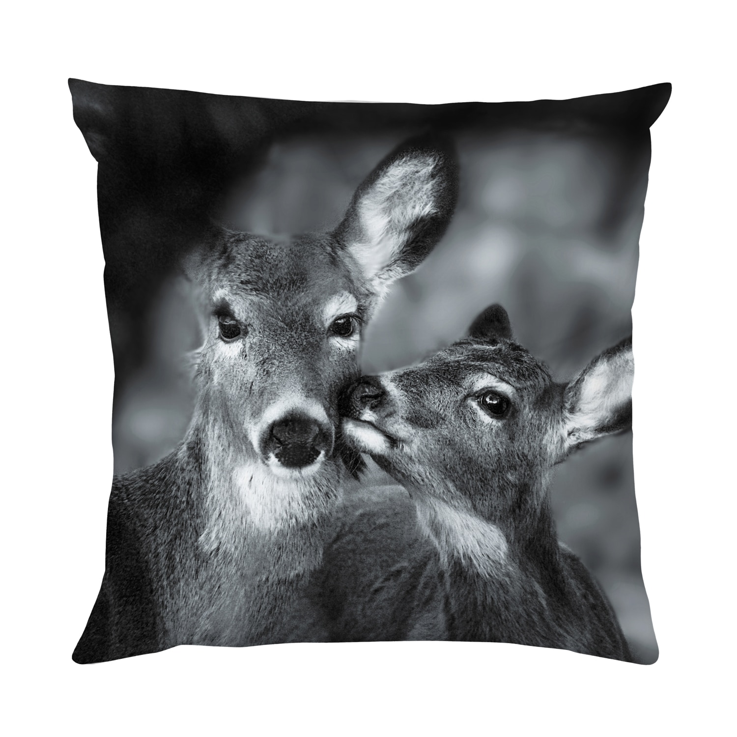 queence Dekokissen »Rehkitz mit Mama«, Kissenhülle mit HD Premium Druck, geruchsneutral, 40x40cm