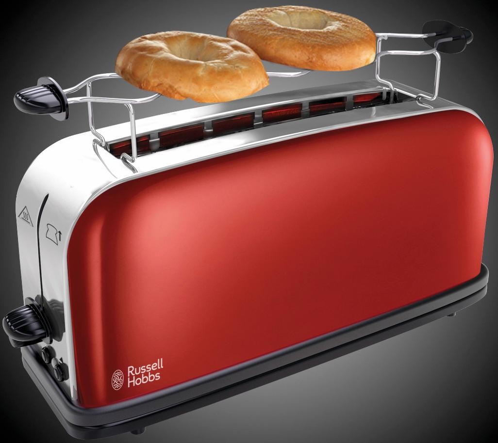 RUSSELL HOBBS Toaster "Colours Plus+ Flame Red 21391-56", 1 langer Schlitz, 1000 W