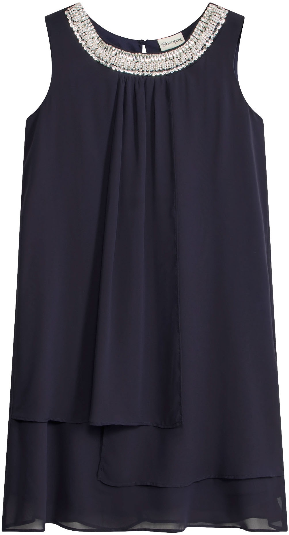 bonprix Chiffonkleid festliches Kleid, mit Strassstein-Applikation, aus Chiffon