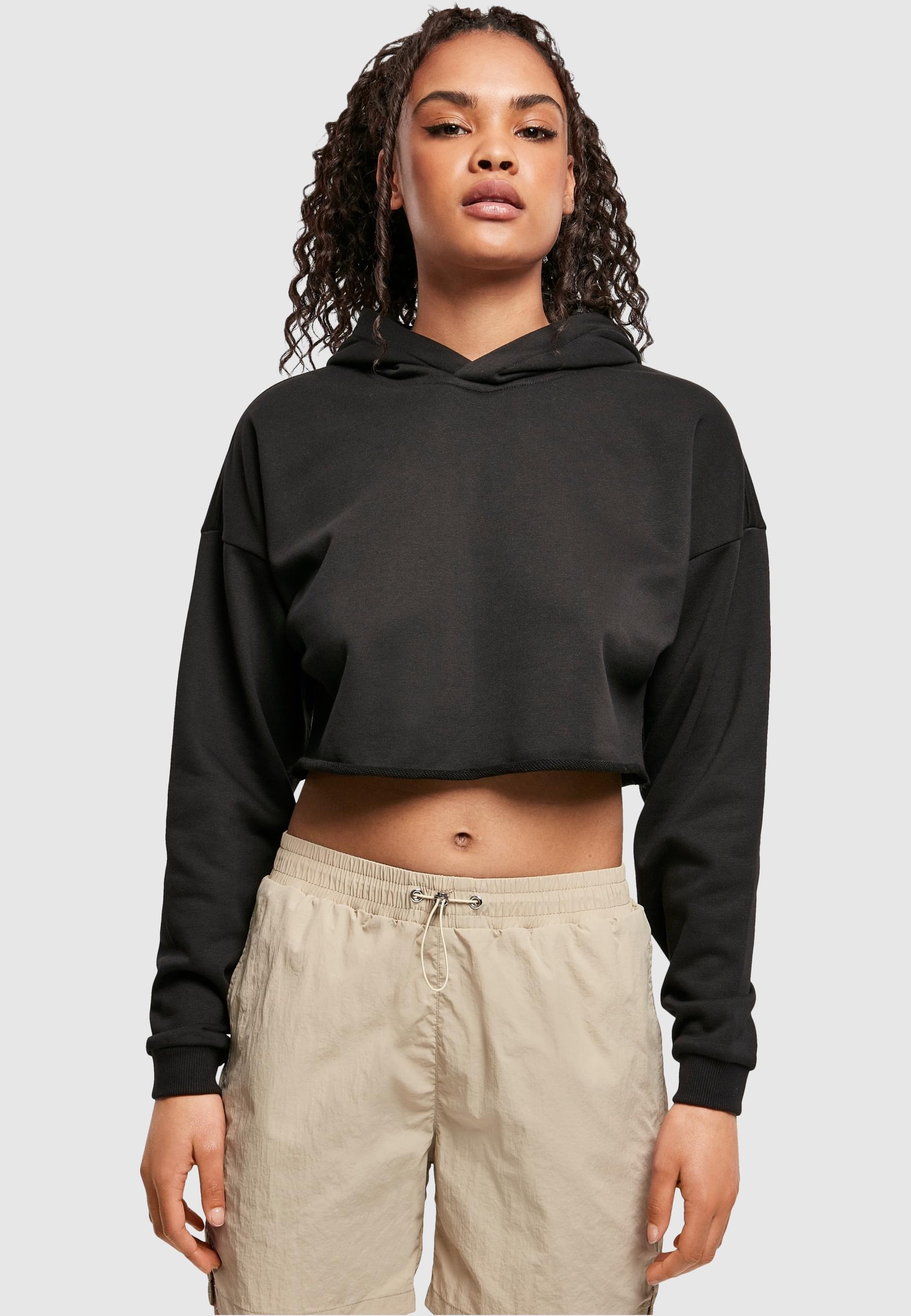 URBAN CLASSICS Rundhalspullover »Urban Classics Damen Ladies Oversized Cropped Hoody«, (1 tlg.)