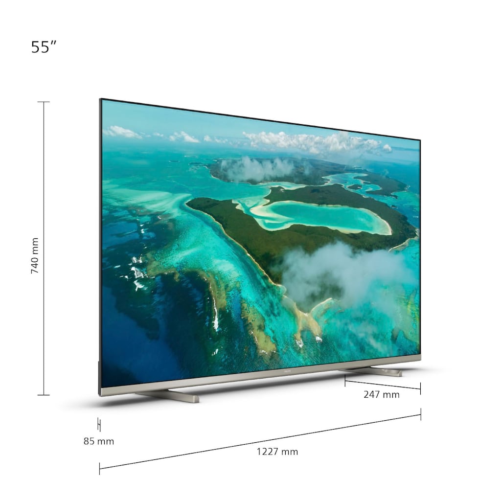 Philips LED-Fernseher »55PUS7657/12«, 139 cm/55 Zoll, 4K Ultra HD, Smart-TV