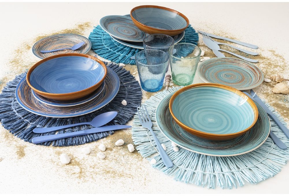 Villa d'Este Teller-Set »Geschirr-Set Terra Mar Ocean«, (Set, 12 tlg.), Service, Tafelservice