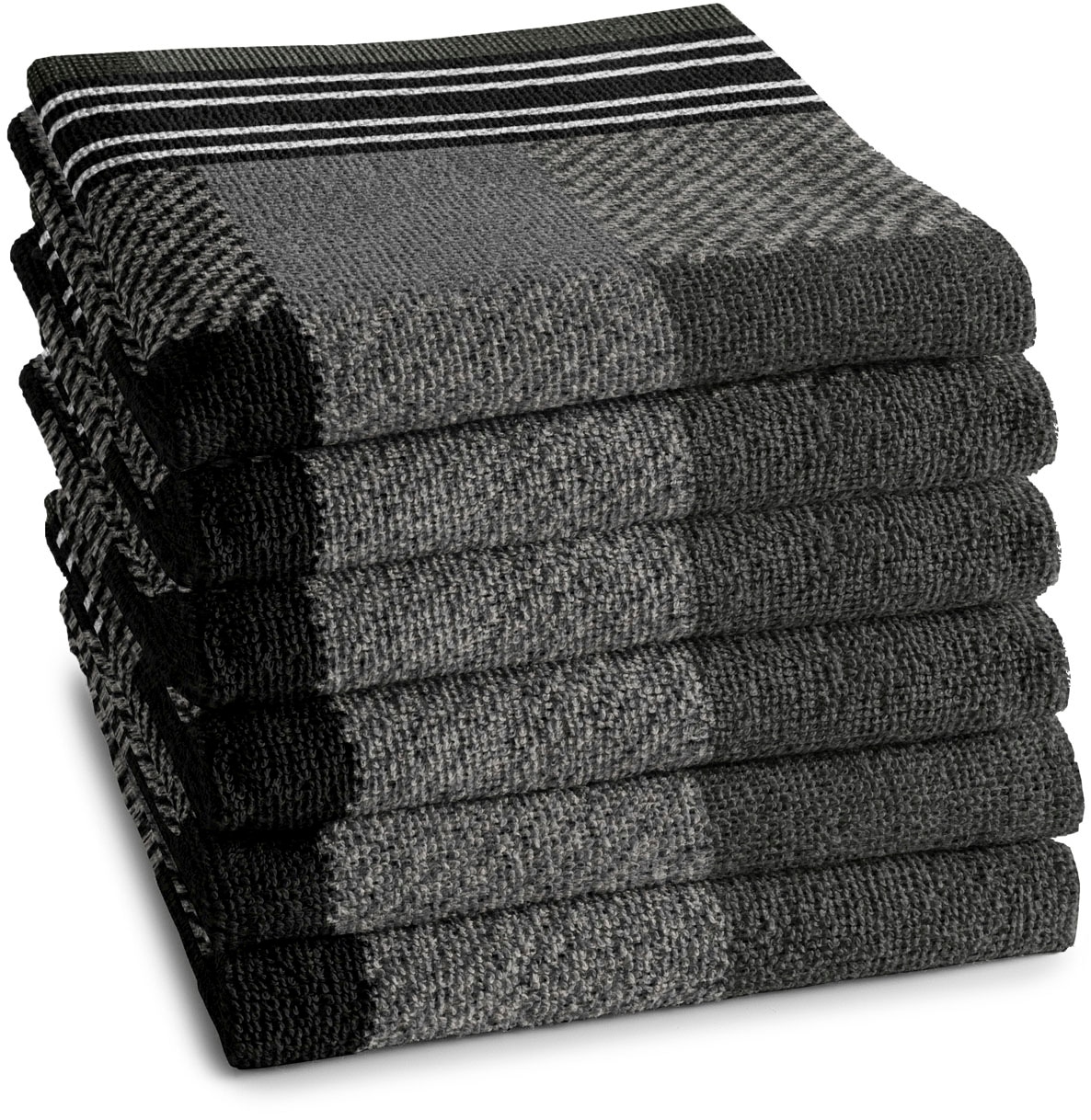 DDDDD Geschirrtuch "DDDDD Feller Küchentuch 50 x 55 Grau (6 Stück)" schnell günstig online kaufen