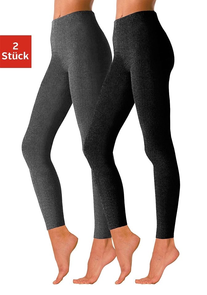 Rogo Strickleggings, (Packung, 2 tlg.), mit glatter Oberfläche