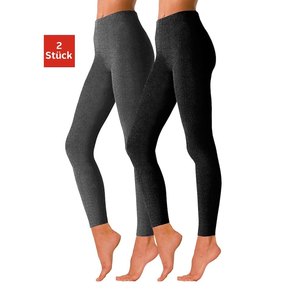 Rogo Strickleggings, (Packung, 2 tlg.), mit glatter Oberfläche