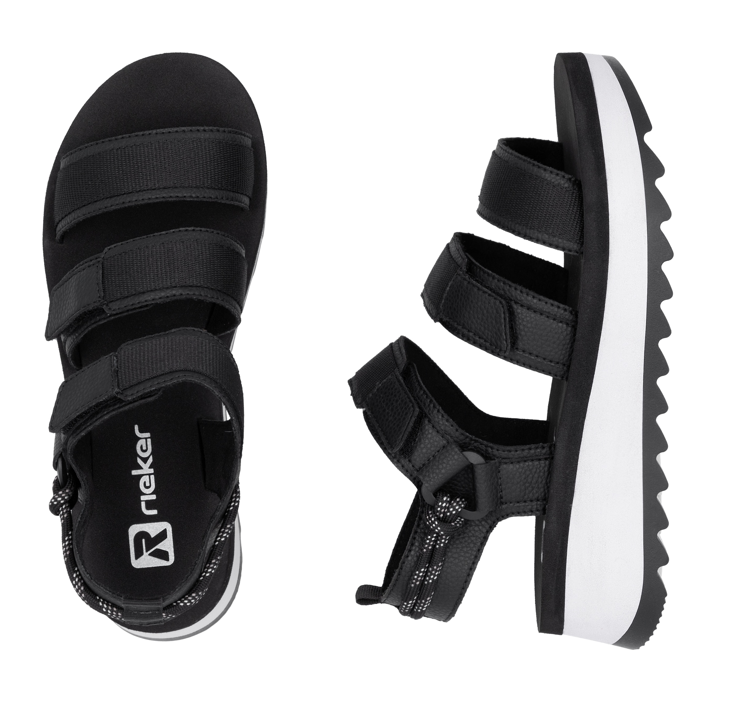 RIEKER Sport Plateausandale »Adelaide«, Sommerschuh, Outdoorsandale, Sandalette mit Klettverschlüsse