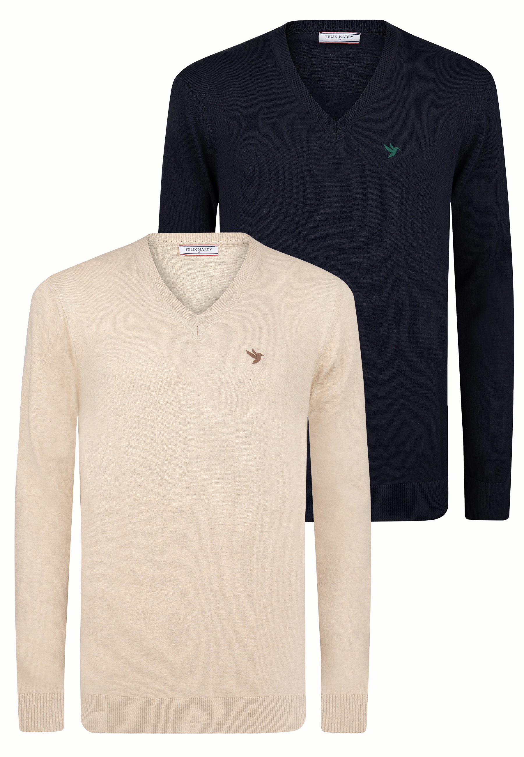Felix Hardy V-Ausschnitt-Pullover »Pullover mit V-Ausschnitt 2er-Pack«