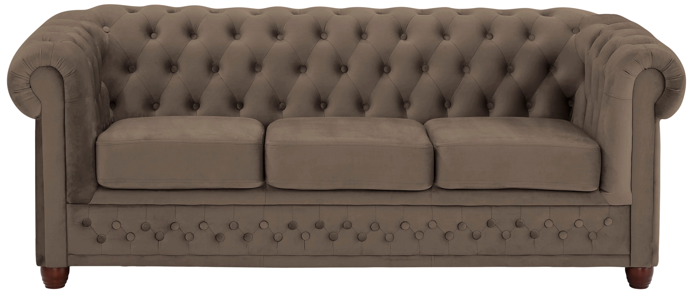 Home affaire Chesterfield-Sofa "New Castle", mit hochwertiger Knopfheftung in Chesterfield-Design, B/T/H: 203/86/72