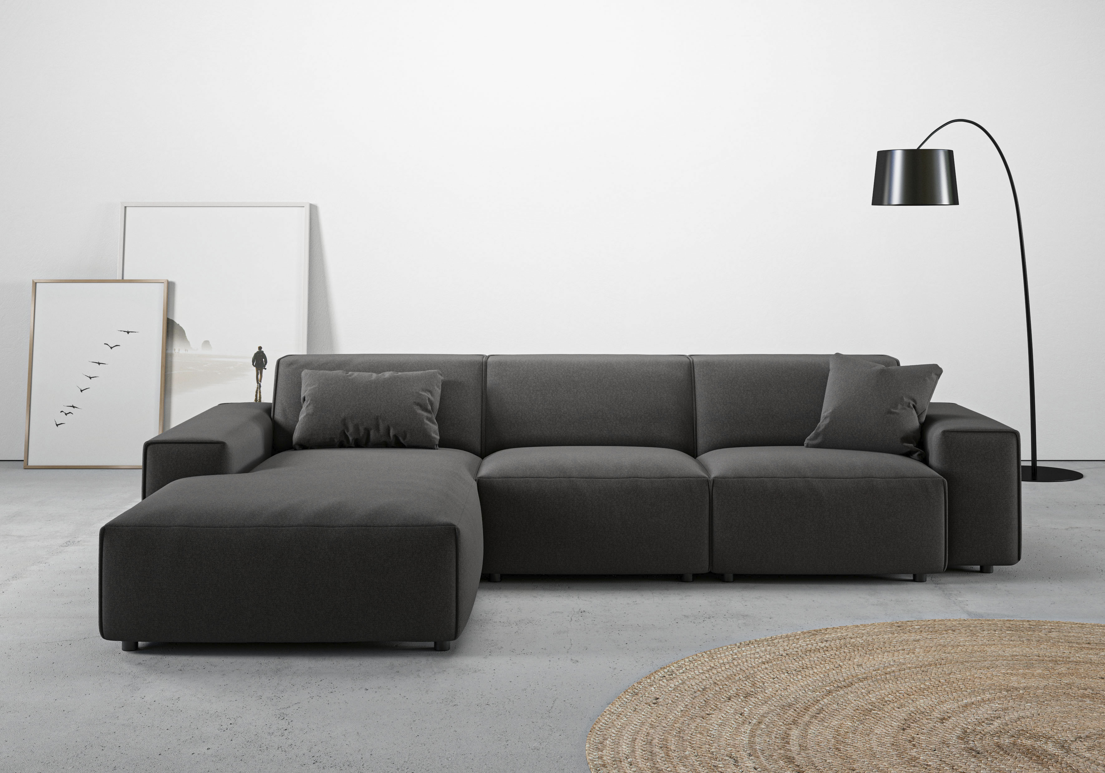 Home affaire Ecksofa "Glimminge auch in Breitcord, Feincord, Bouclé + Easy care-Bezug" L-Form, Breite 294, Zierkissen
