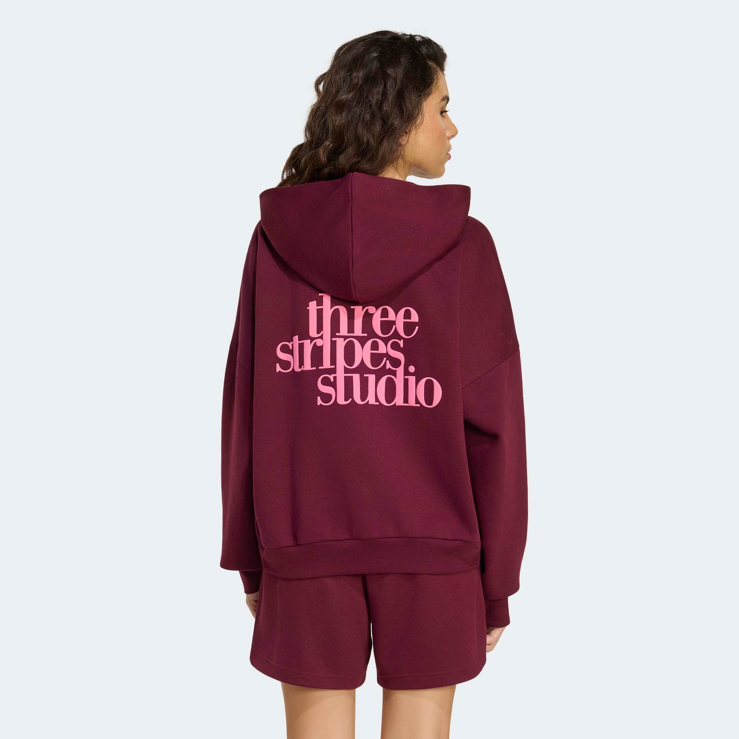 adidas Sportswear Sweatshirt "3-STREIFEN STUDIO HOODIE", Print - Hoodie, lockere Passform