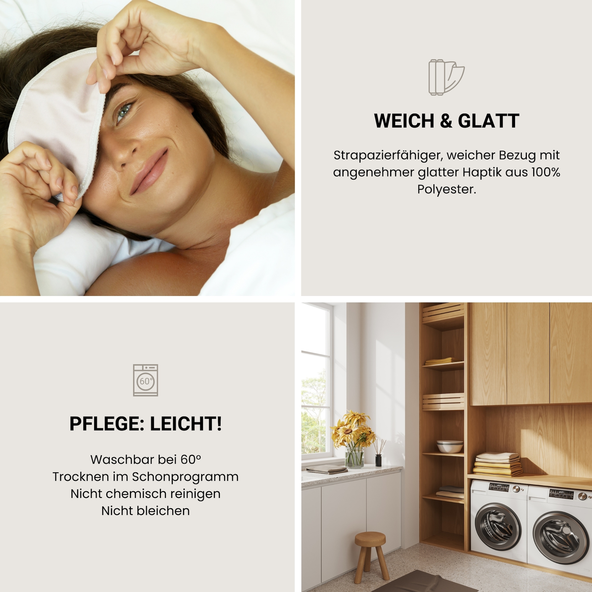 Schiesser 4-Jahreszeitenbett »Lykke - 2 zusammenknöpfbare Steppdecken für Sommer und Winter« 4-Jahreszeiten 1 Stk. tlg. STANDARD 100 by OEKO-TEX® zertifiziert